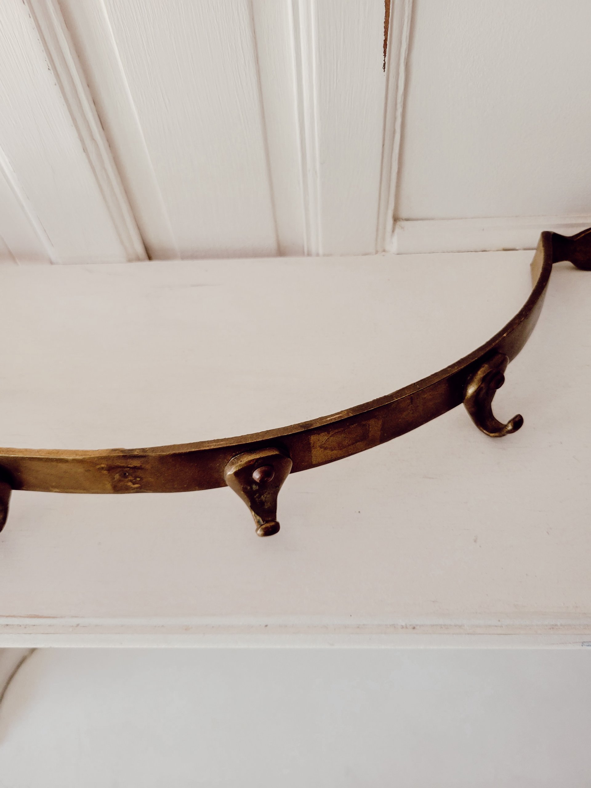 Brass Semi-Circle Pot Rack | 4 hooks — view 2