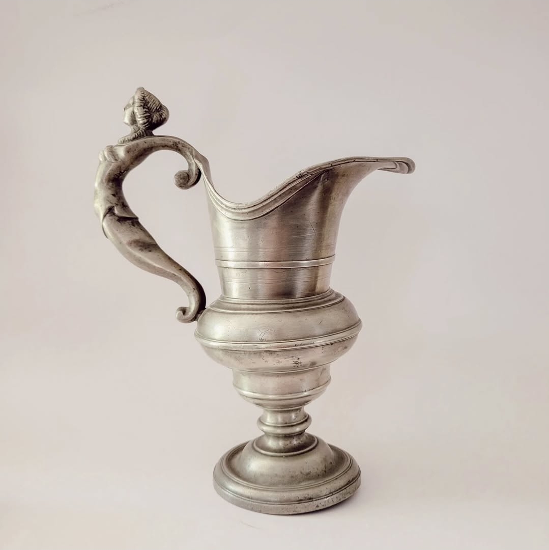 Vintage Art Nouveau Style Pewter Ewer