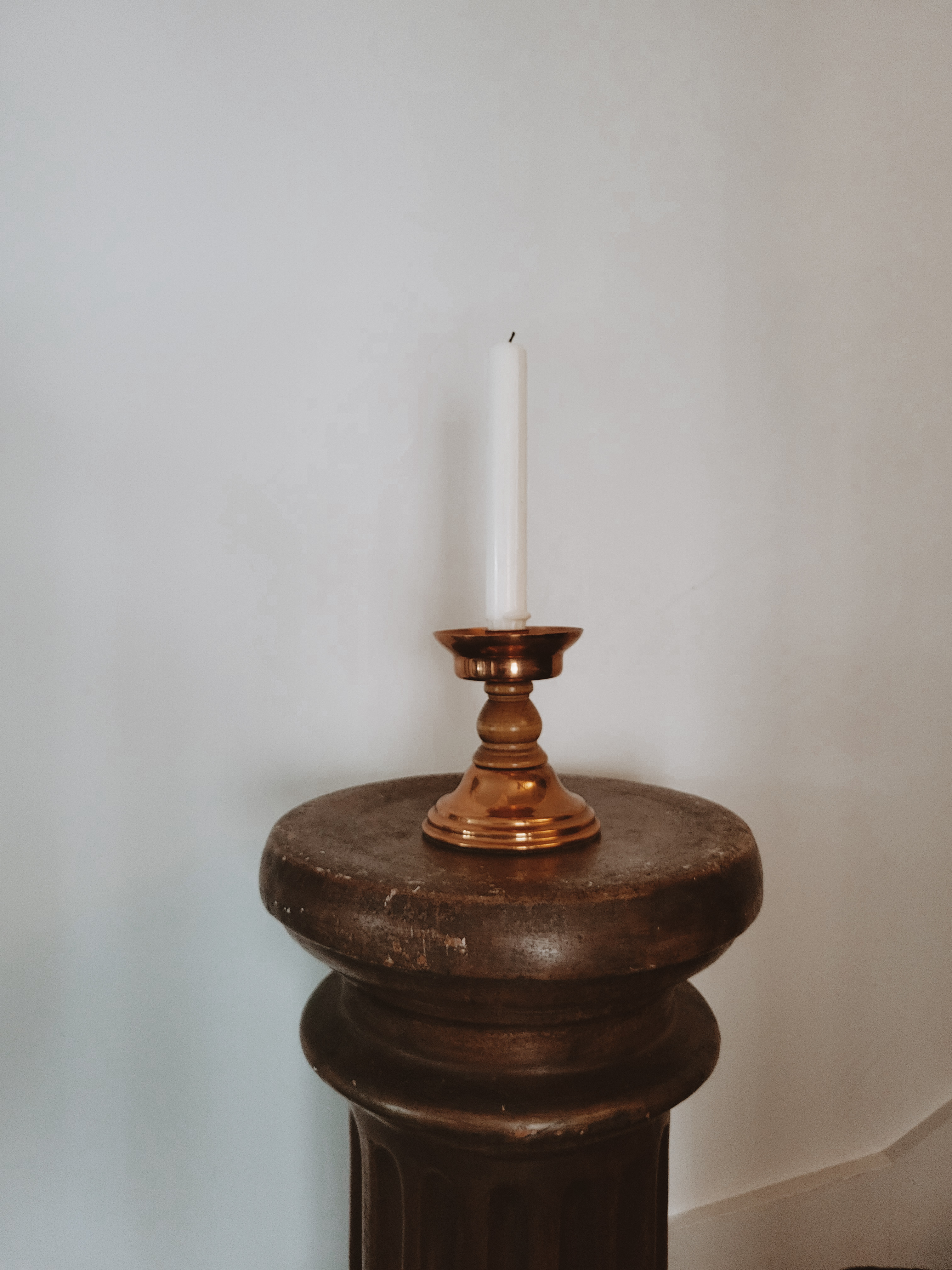 Copper & Wood Candle Holder