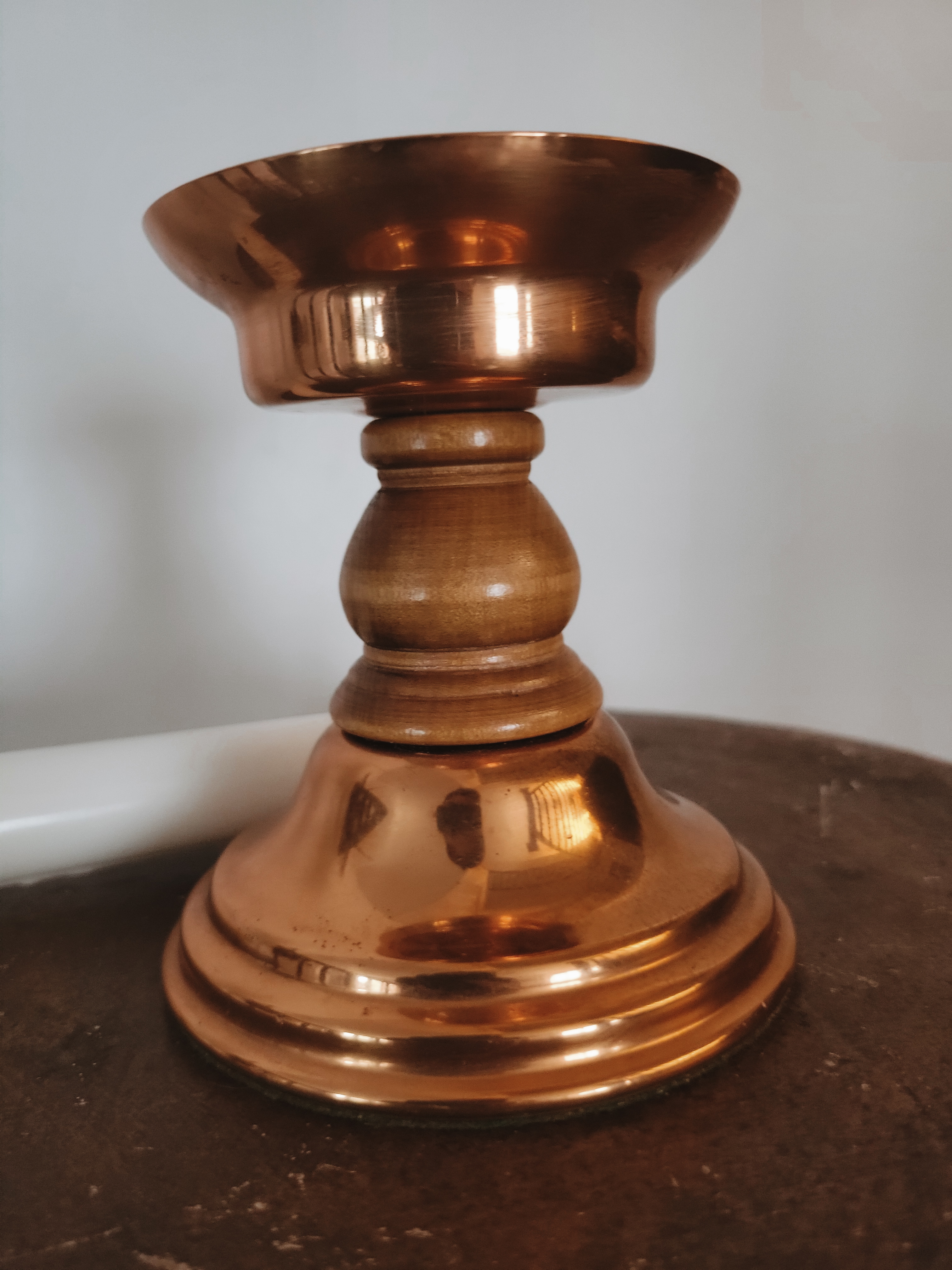 Copper & Wood Candle Holder — view 5