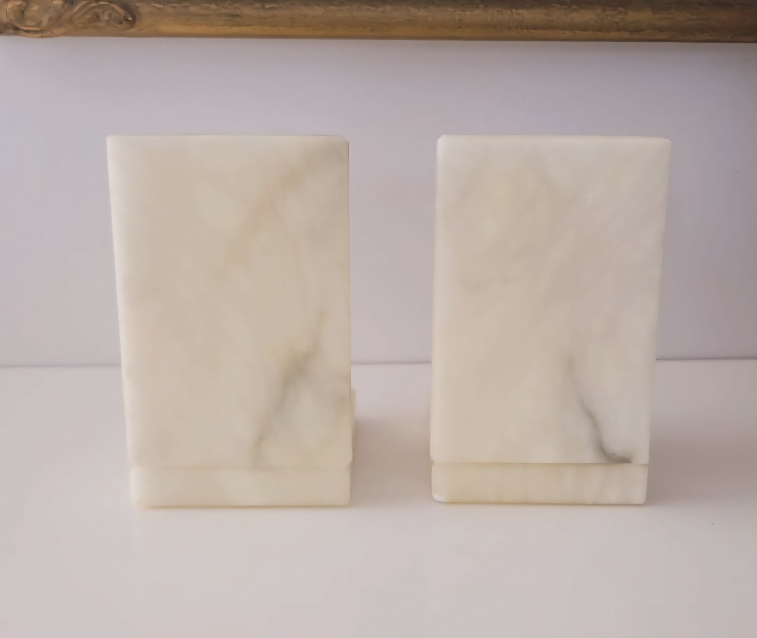 Hand-Carved Italian Alabaster Owl Bookends — view 3