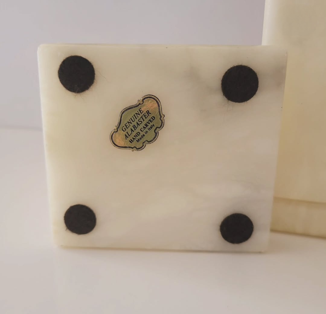 Hand-Carved Italian Alabaster Owl Bookends — view 4