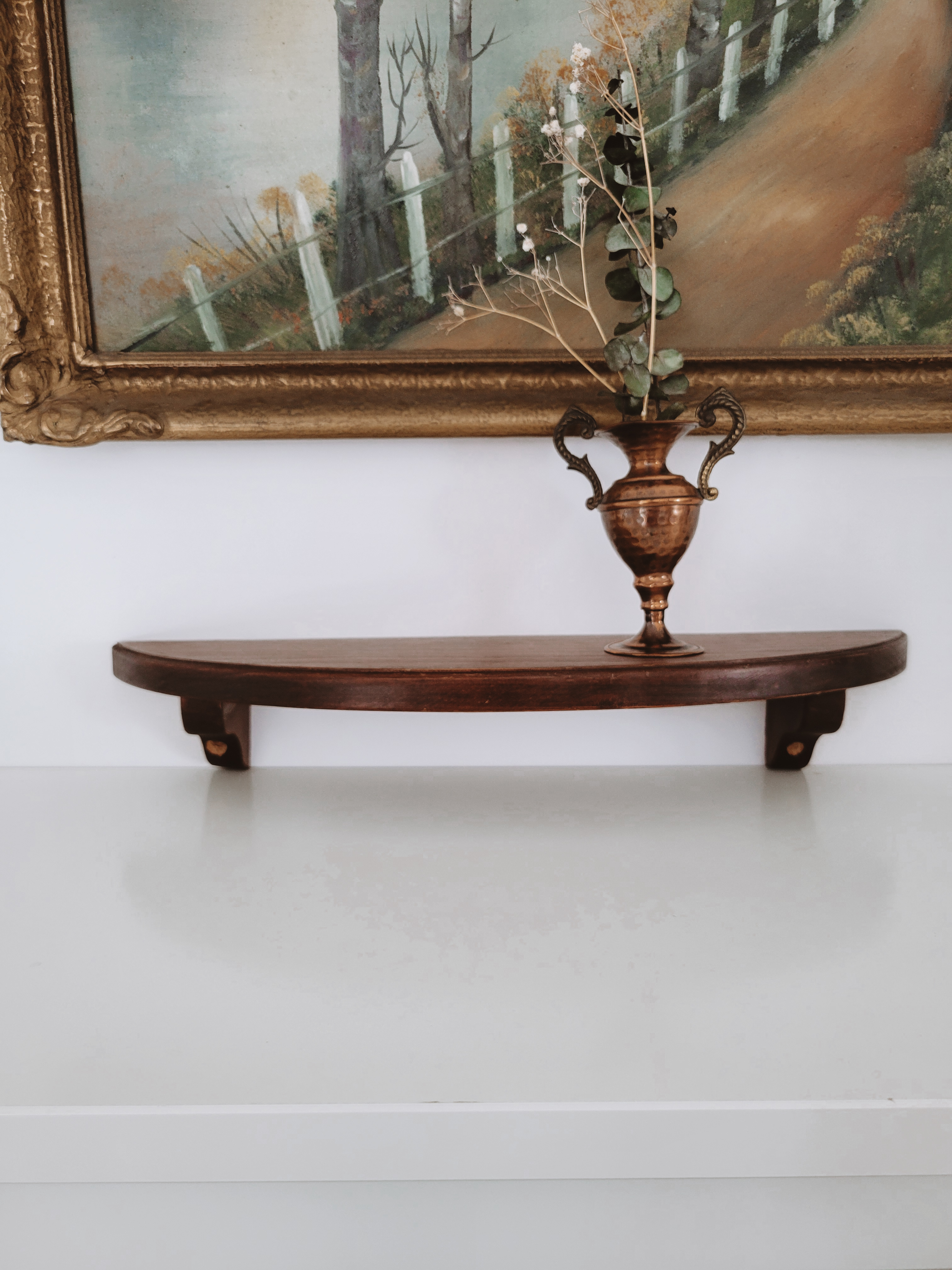 Semicircle Wooden Wall Shelf