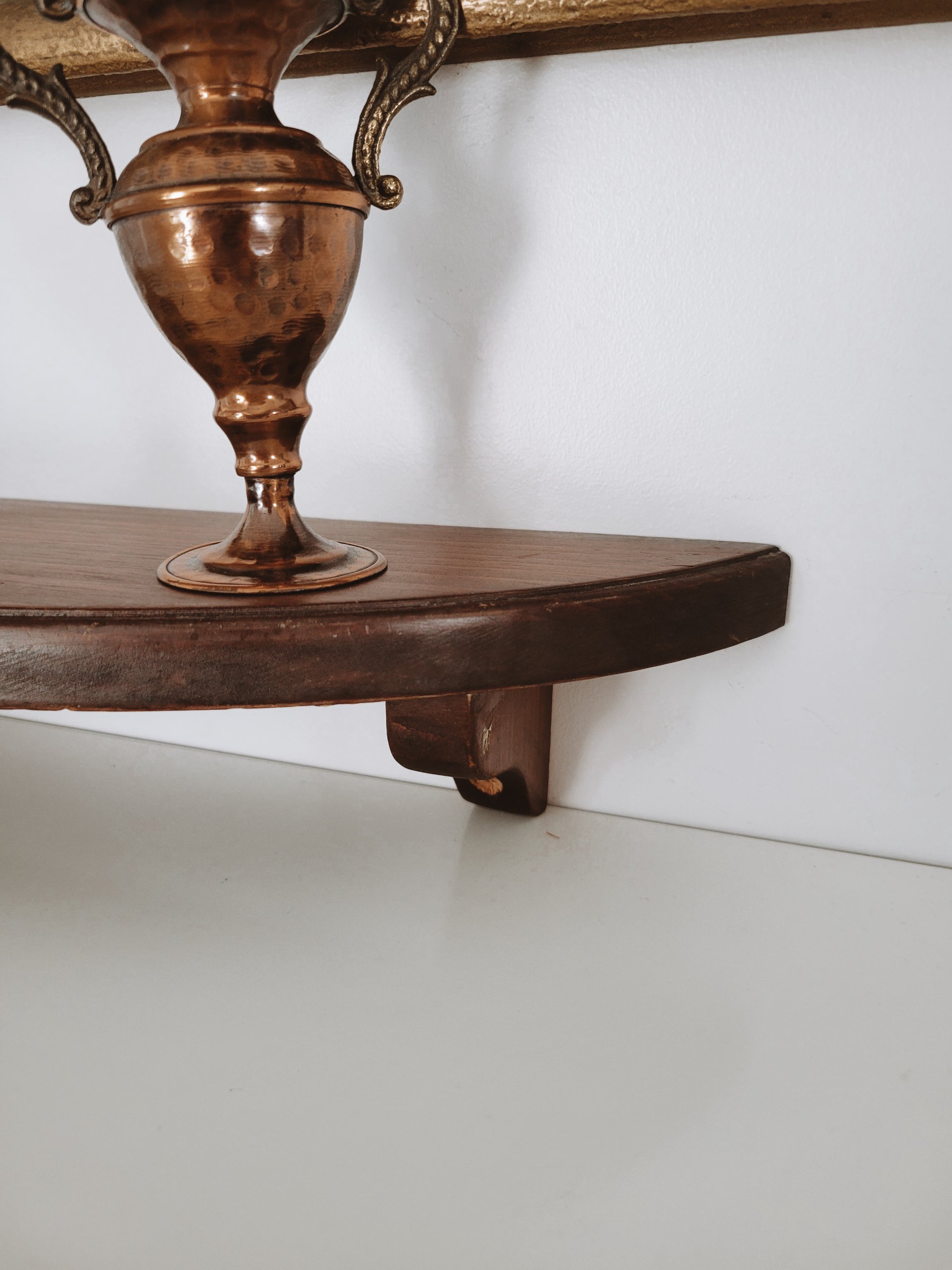 Semicircle Wooden Wall Shelf — view 2