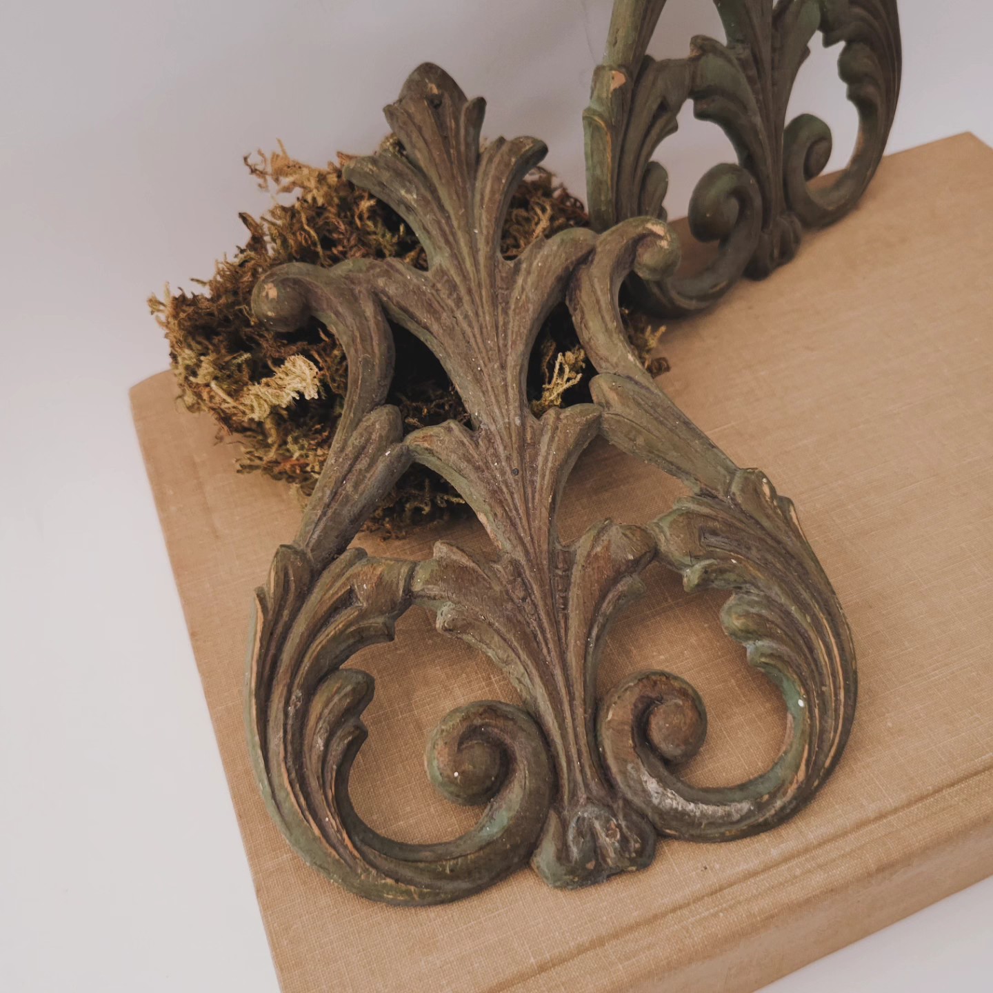 Pair of Vintage Wood Wall Appliques