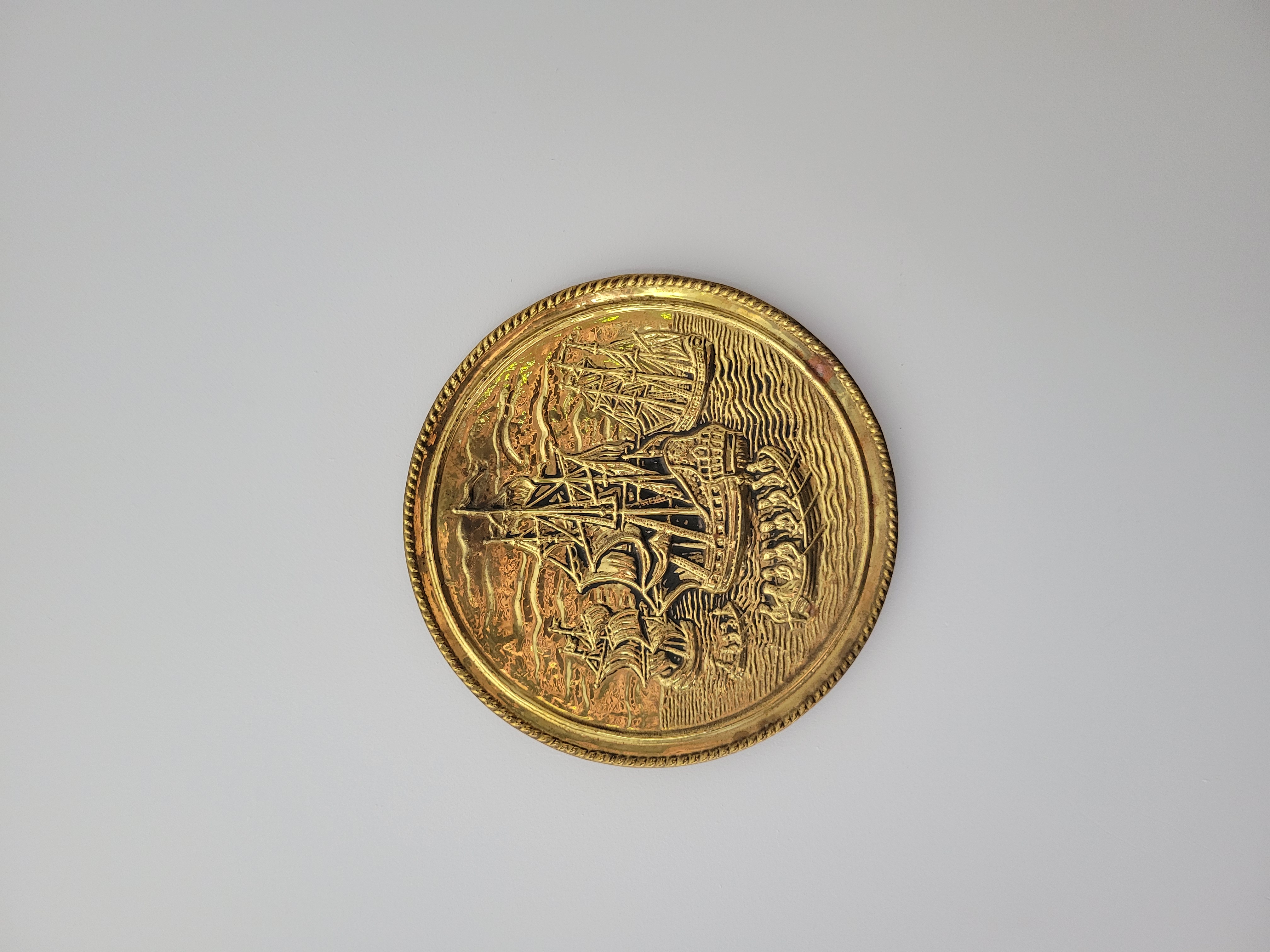 Vintage English Peerage Brass Nautical Plate — view 2