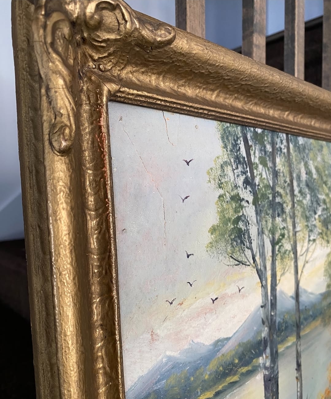 Vintage Signed Oil Landscape Painting — view 3