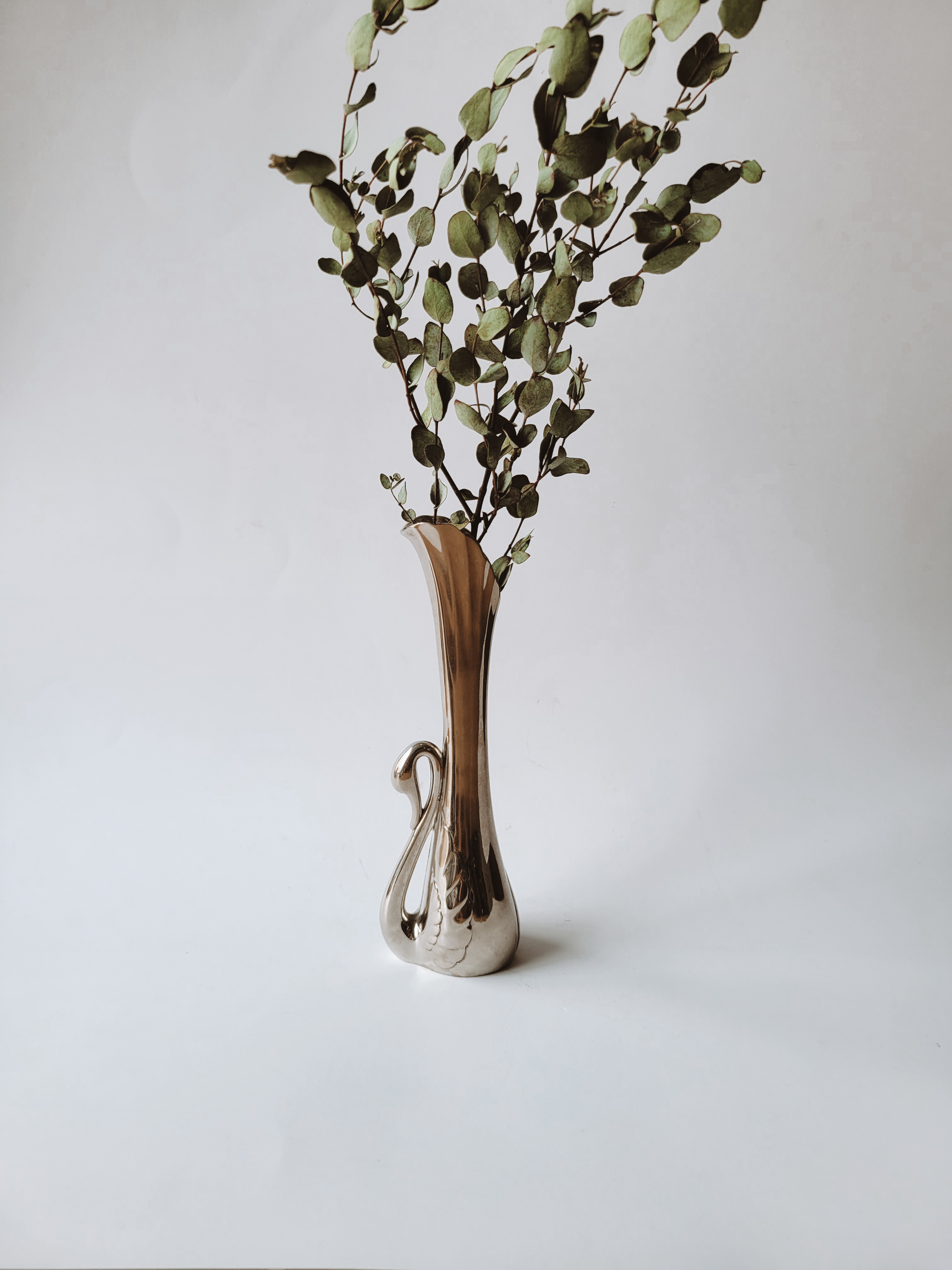 Vintage Silver-plate Swan Bud Vase