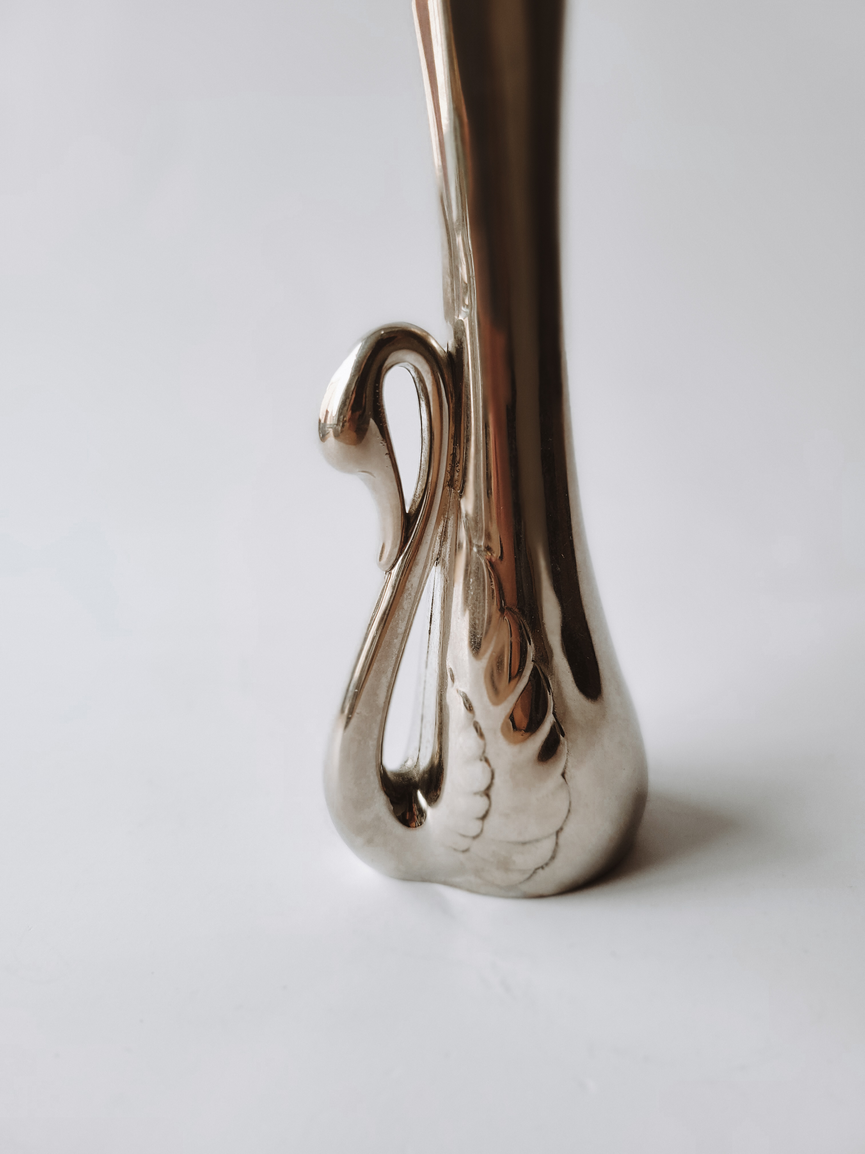 Vintage Silver-plate Swan Bud Vase — view 2
