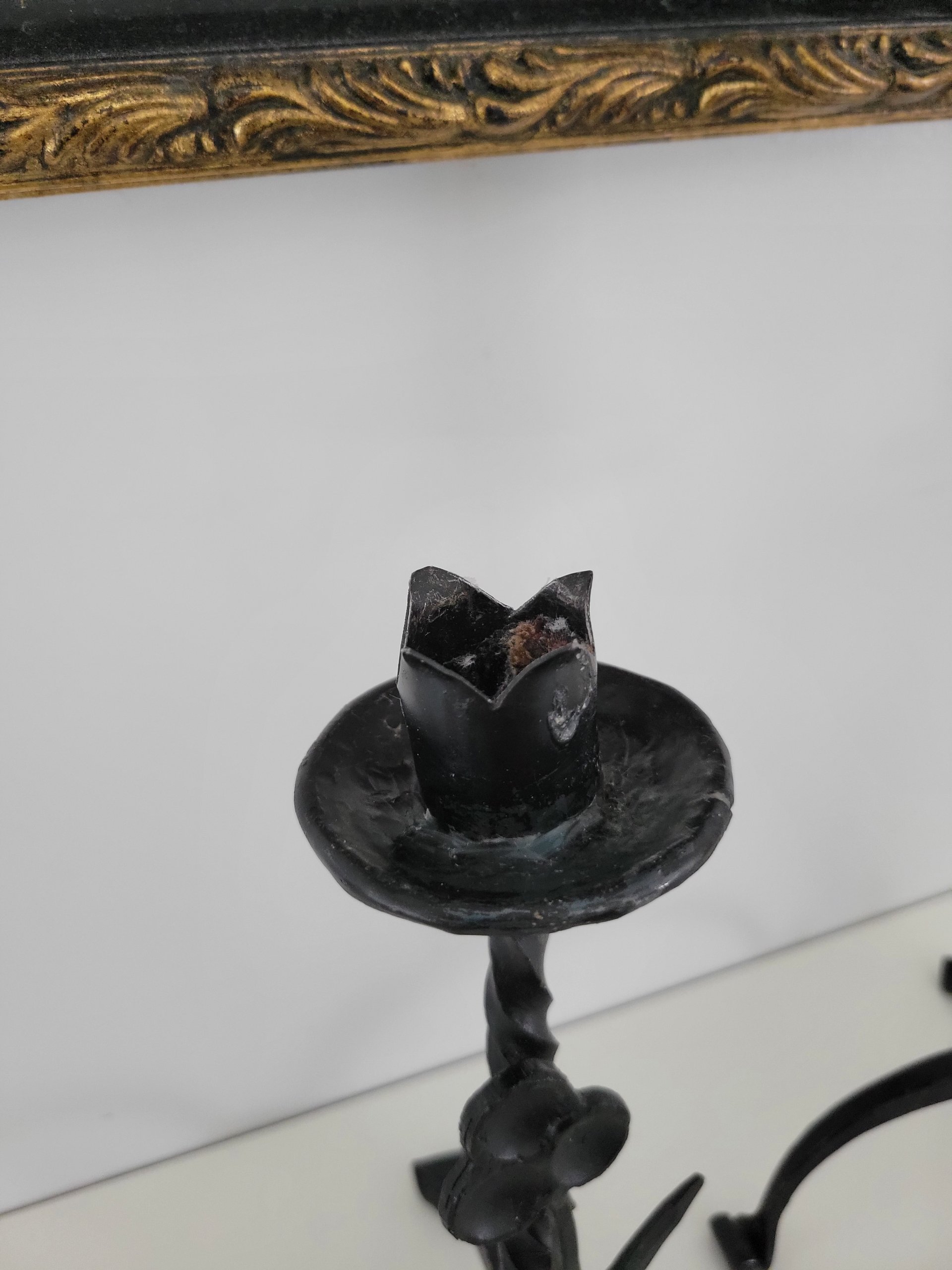 Pair of Wrought Iron Candle Holders — view 4