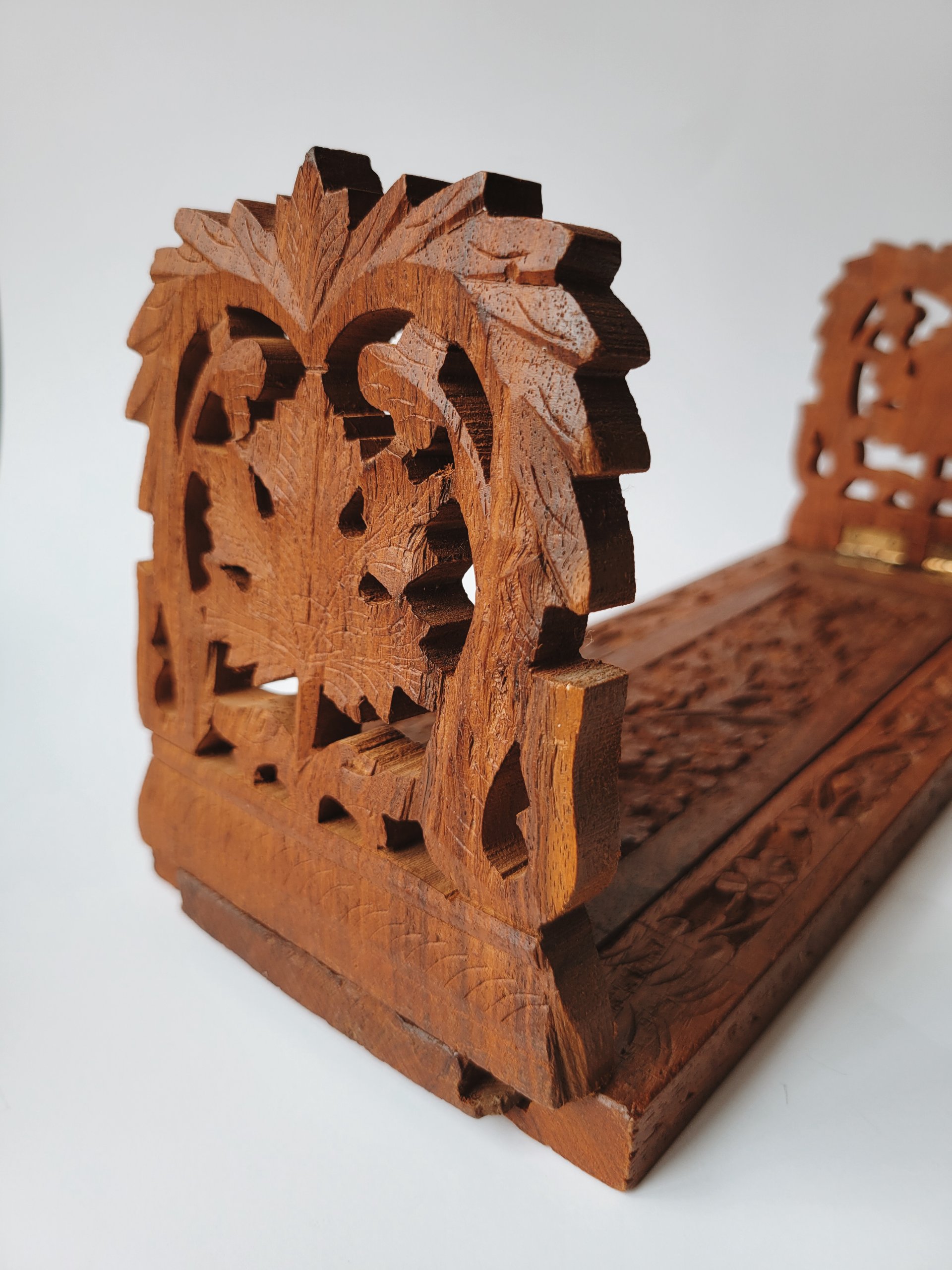 Carved Wood Expandable Bookend — view 4