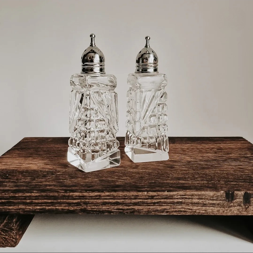 Art Deco Crystal Salt and Pepper Shakers