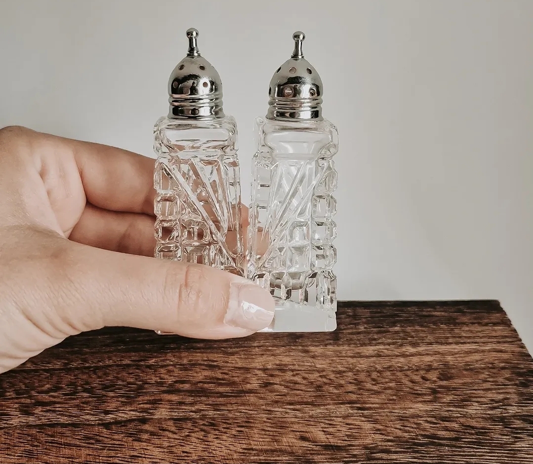 Art Deco Crystal Salt and Pepper Shakers — view 3
