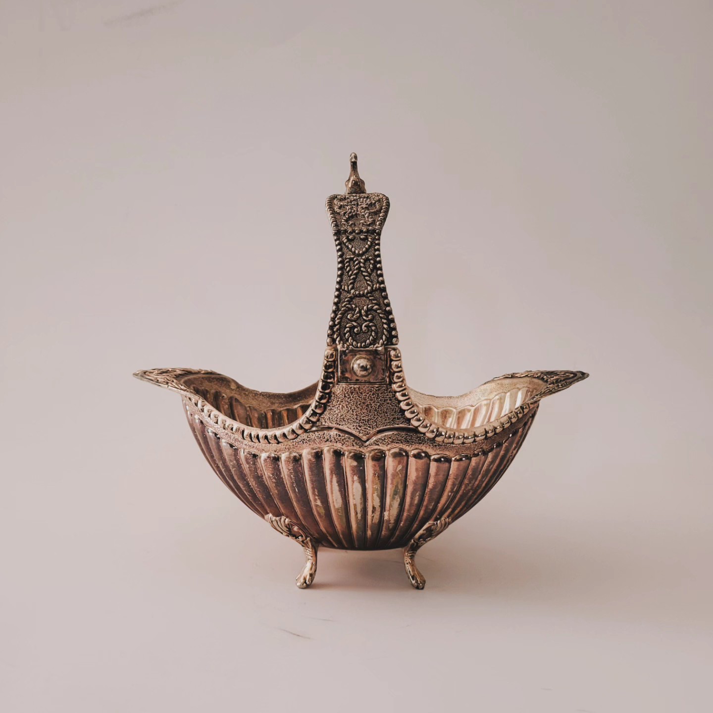 Vintage Silver-Plated Footed Basket