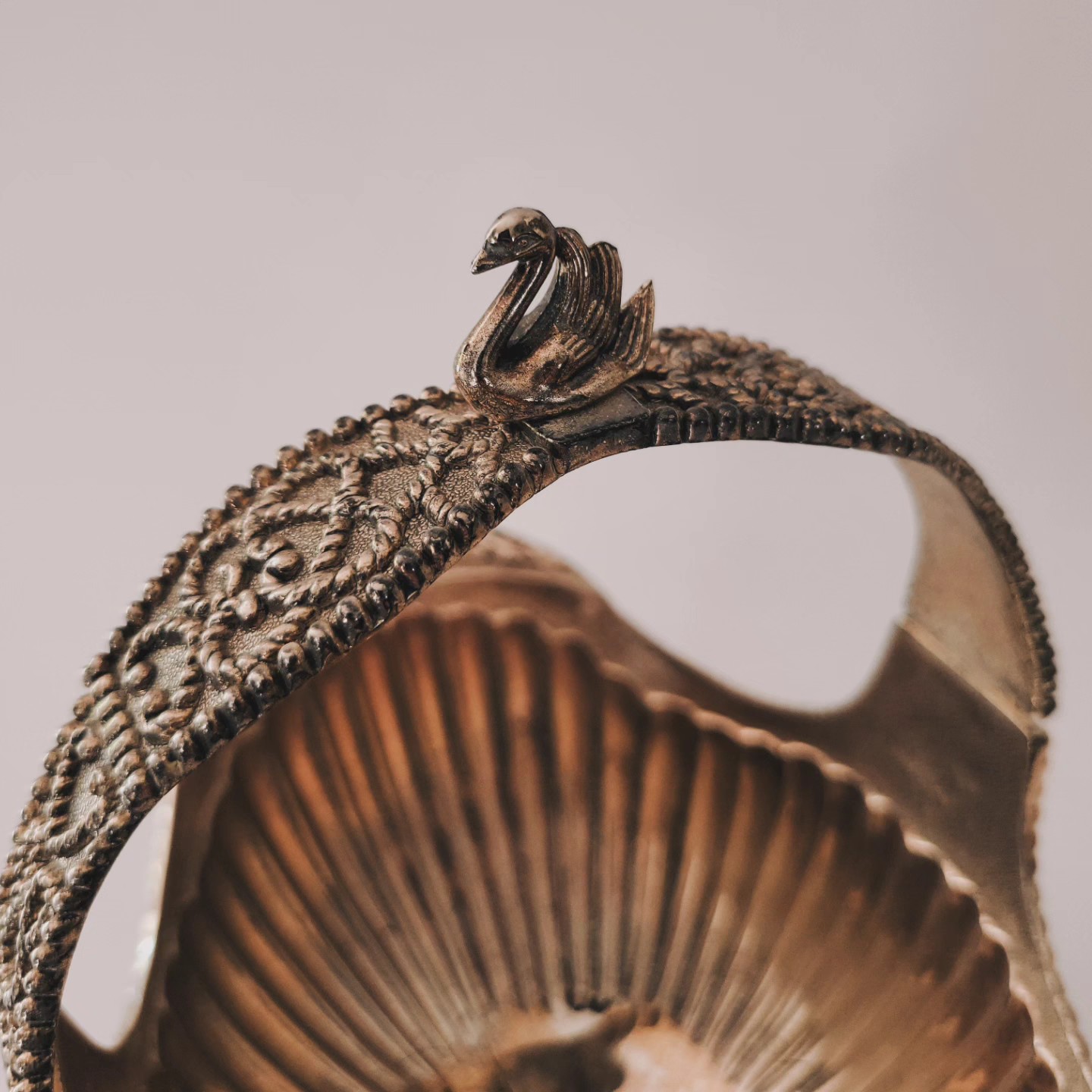 Vintage Silver-Plated Footed Basket — view 5