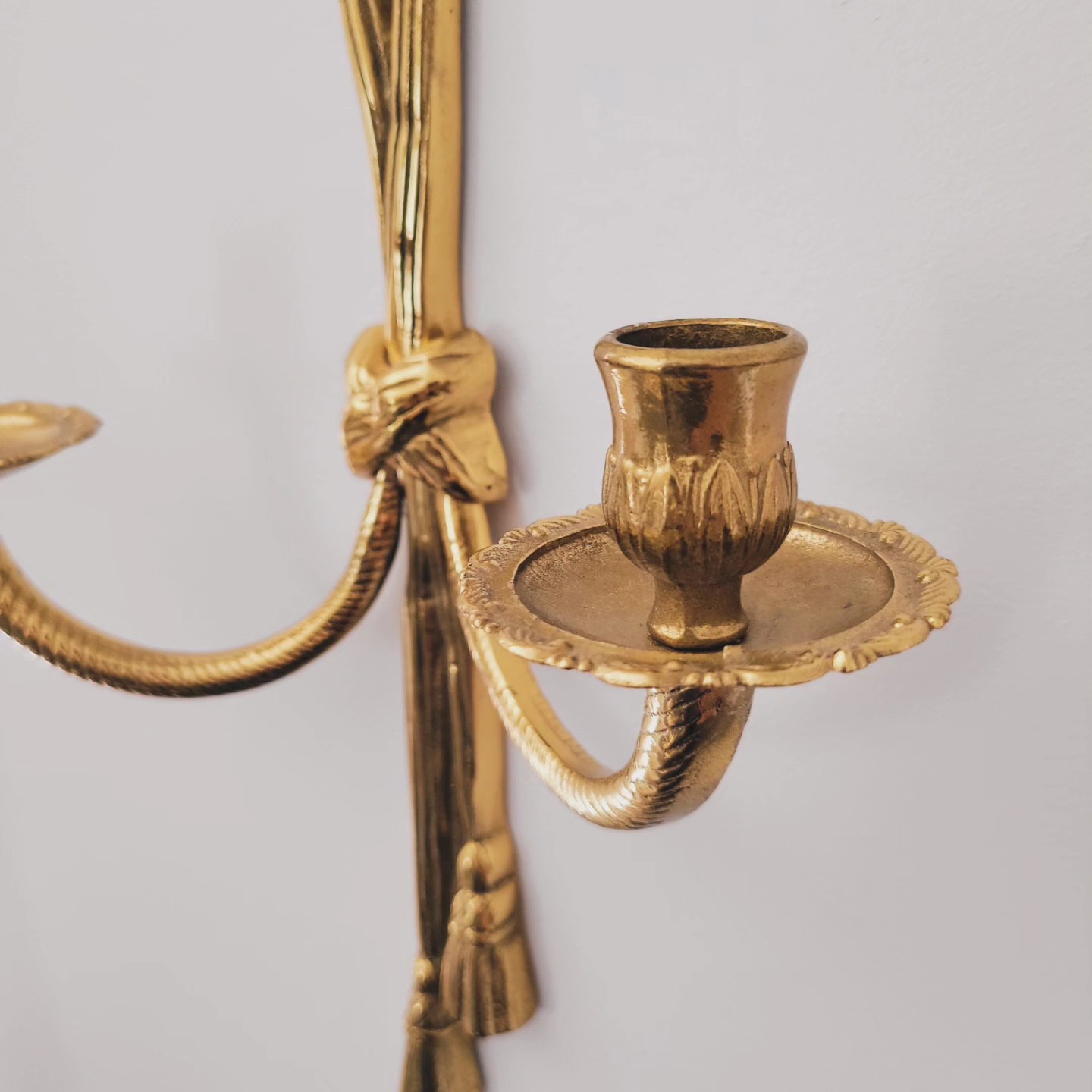 Vintage Brass Candle Sconce — view 2