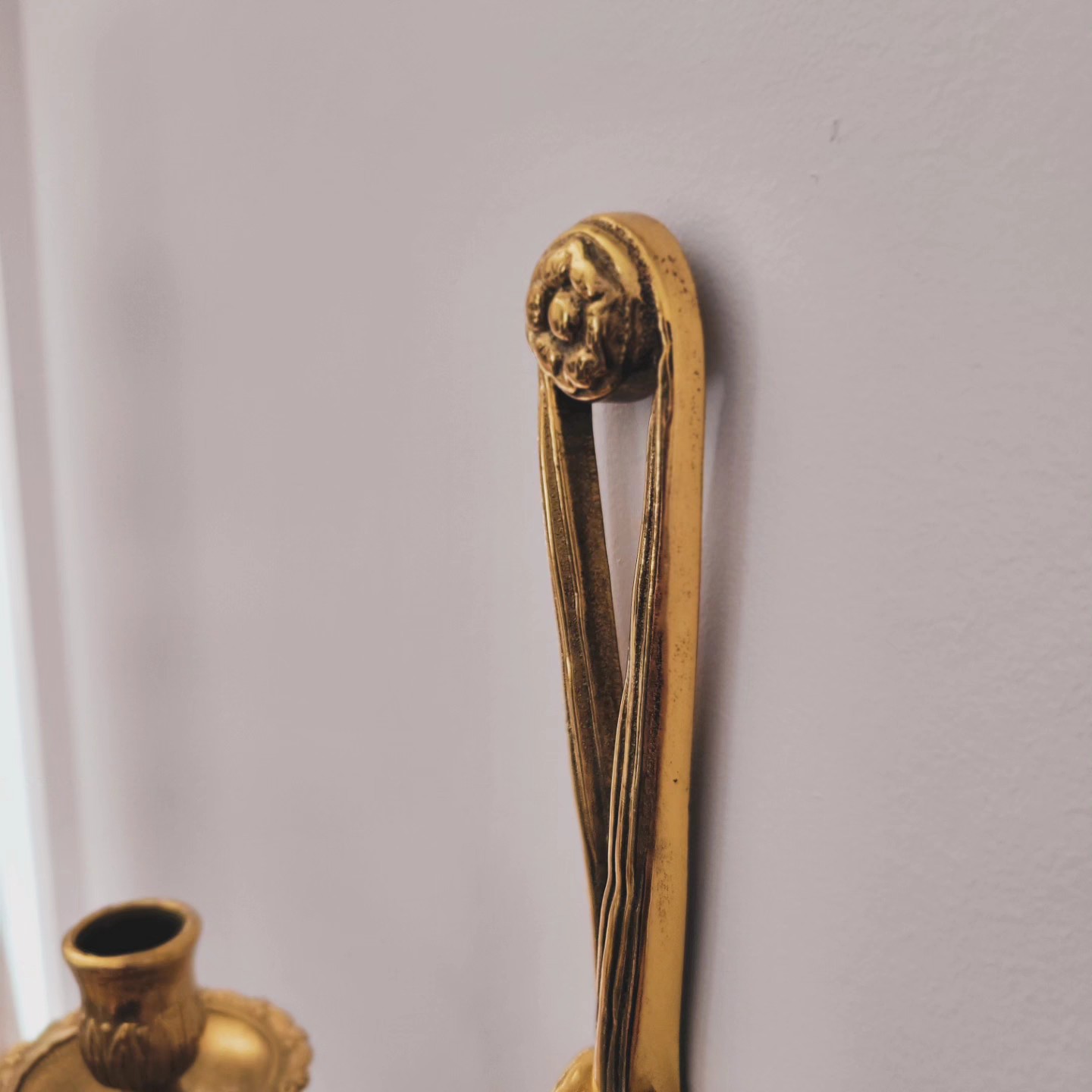 Vintage Brass Candle Sconce — view 3