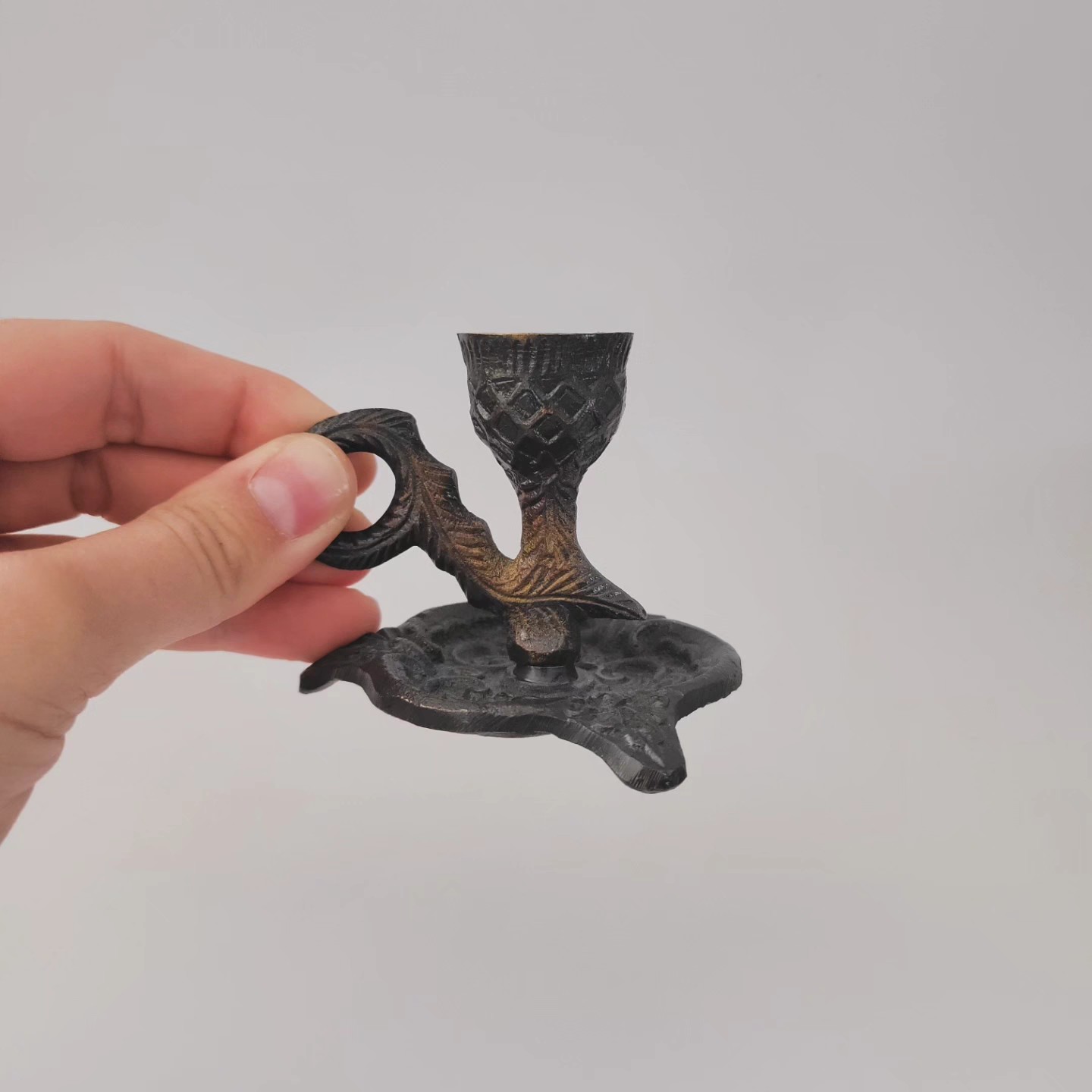 Cast Iron Taper Candle Holder — view 2