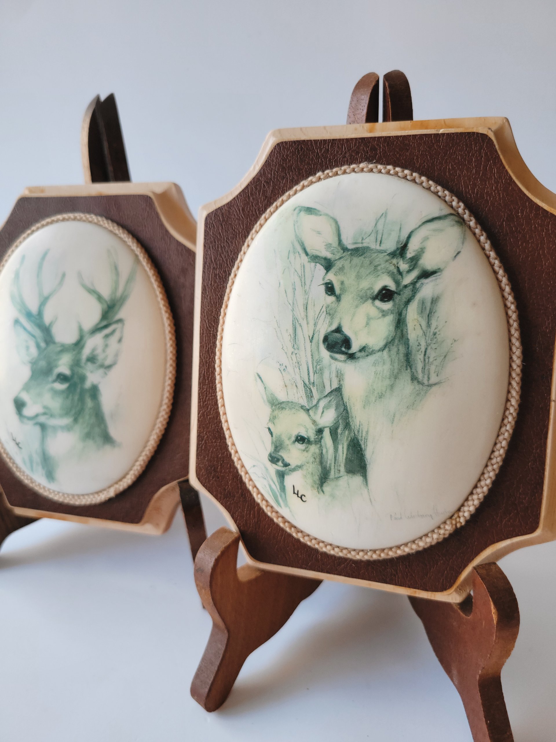 Pair Deer Wall Plaques — view 2