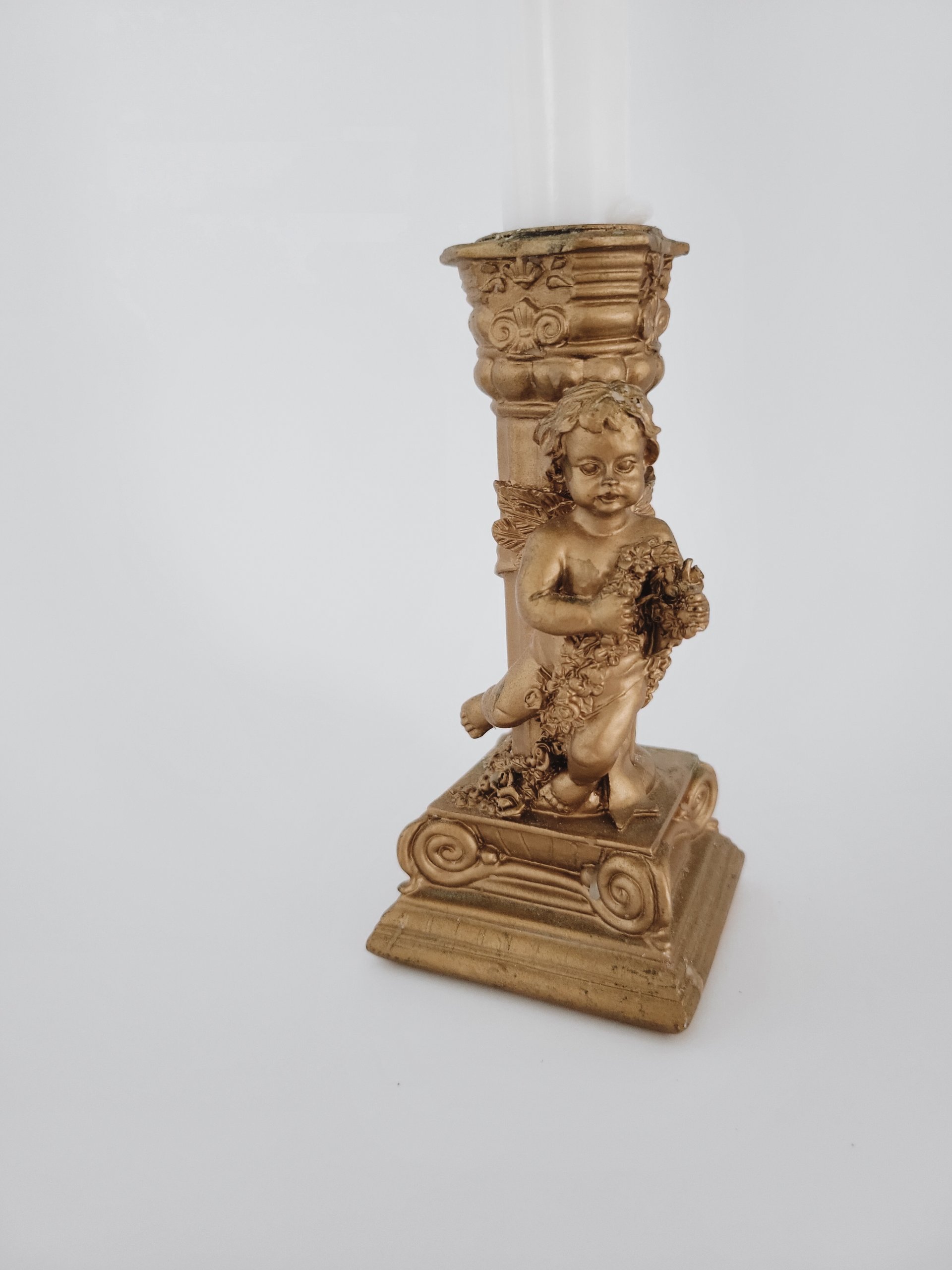 Gilt Cherub Candleholder