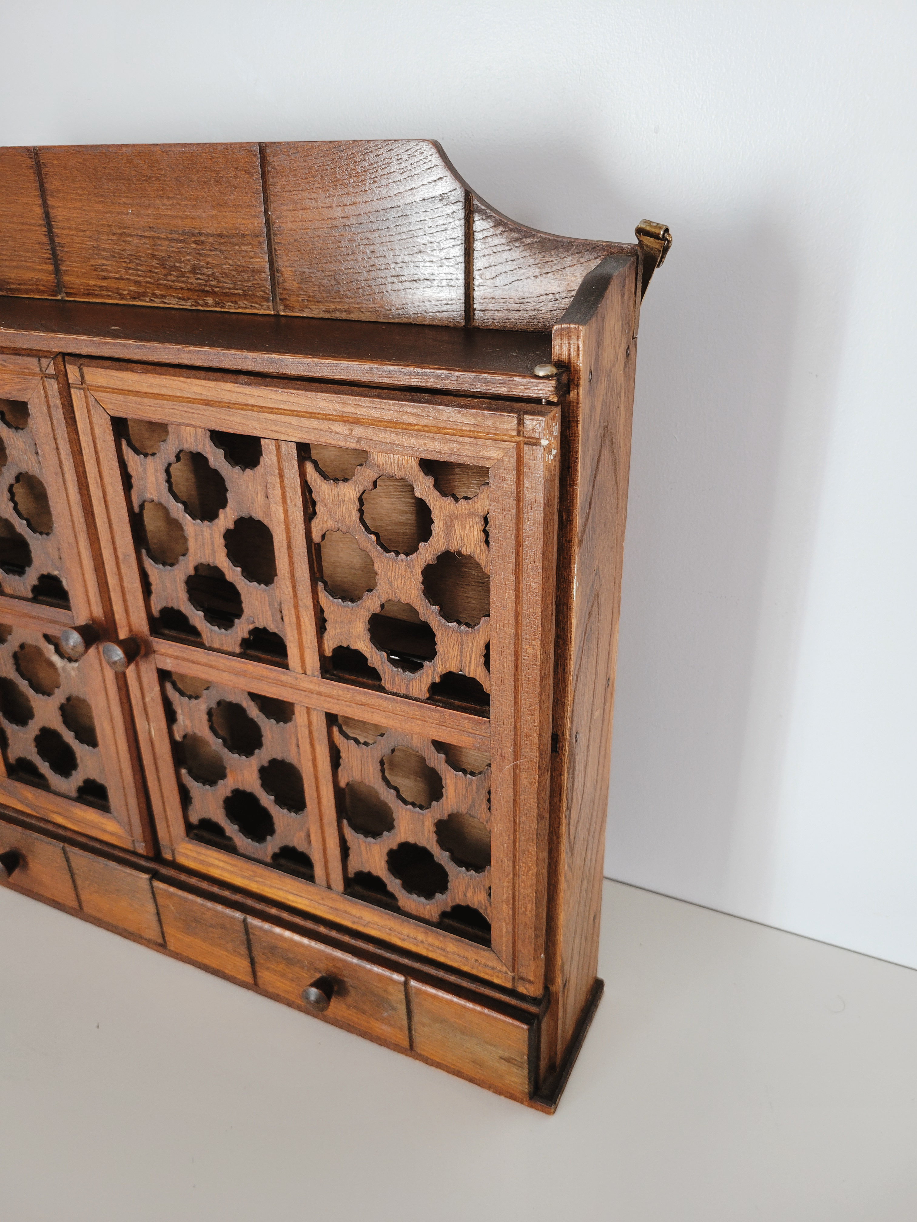 Vintage Wooden Wall Cabinet — view 2