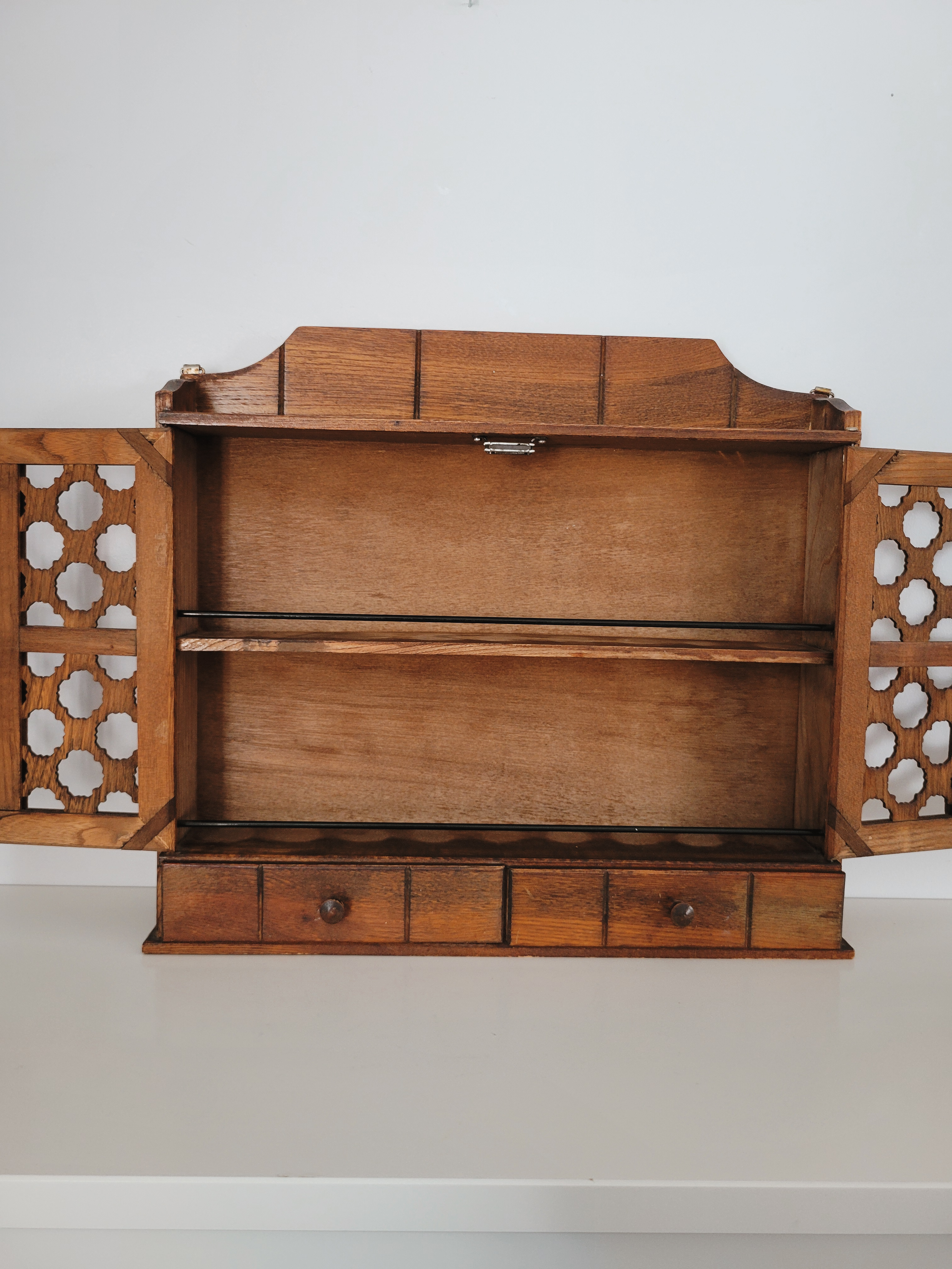 Vintage Wooden Wall Cabinet — view 4