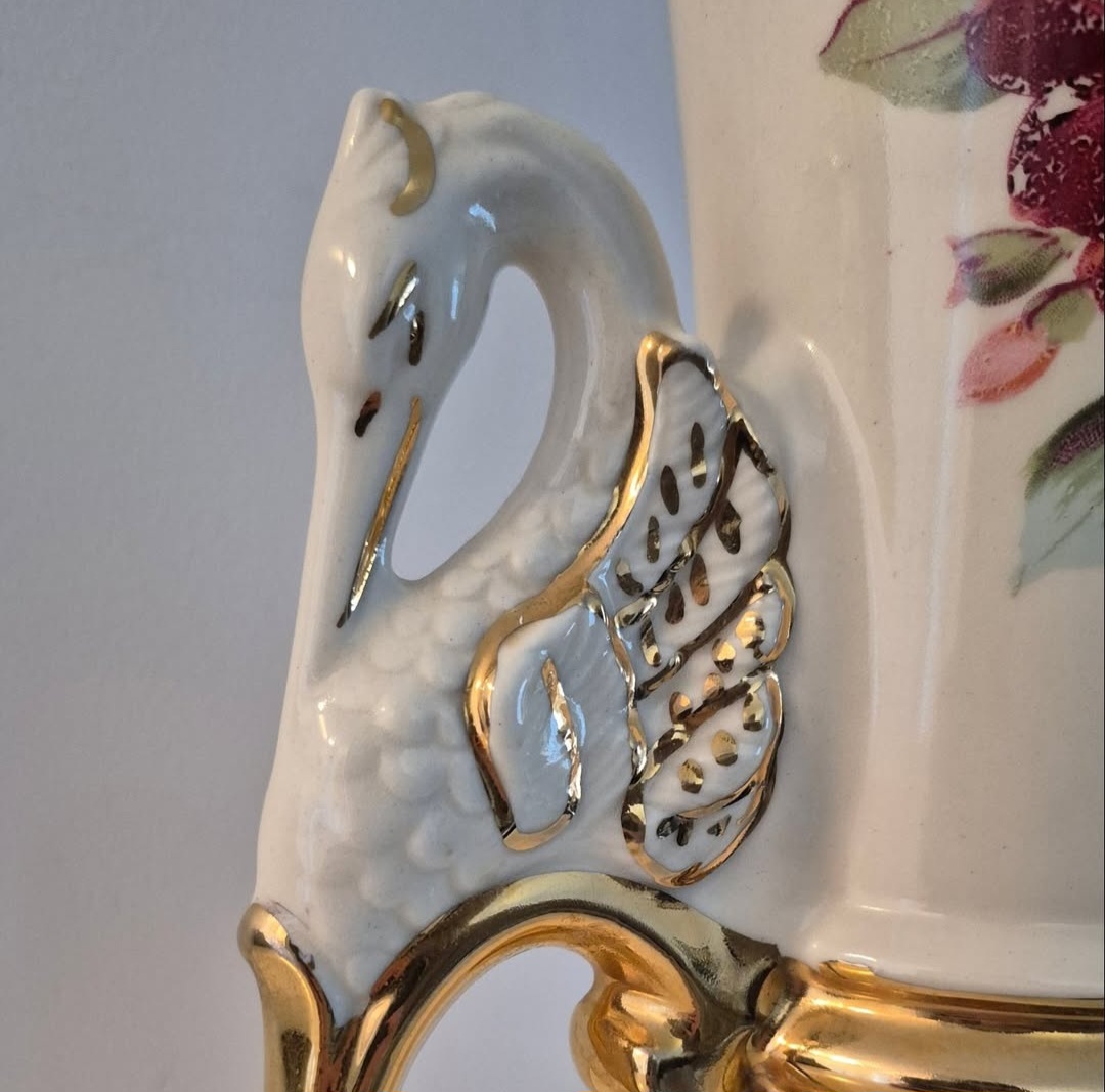 Hand-Painted Floral Ceramic Table Lamp — view 3