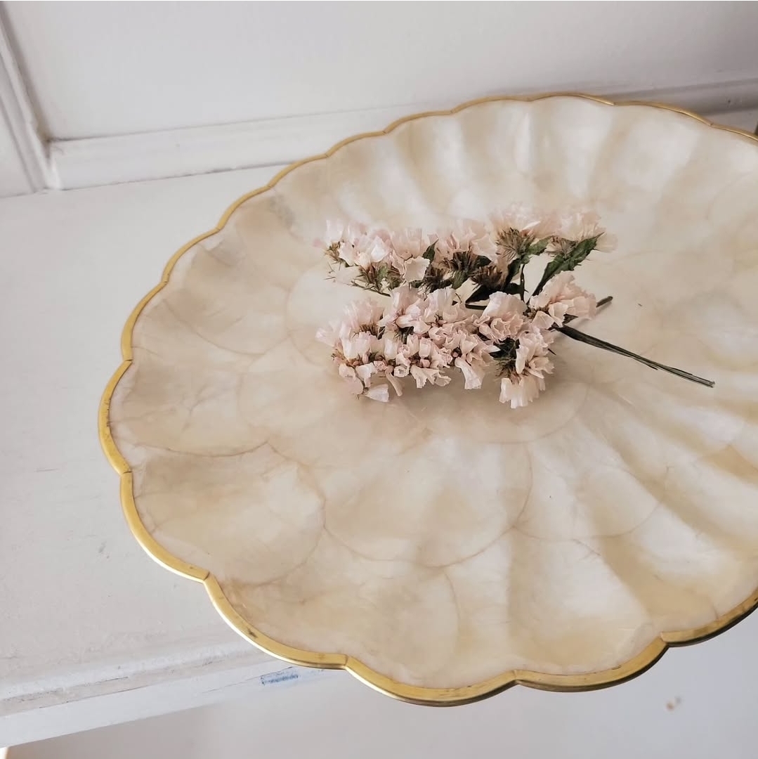 Vintage Capiz Shell Oval Plate