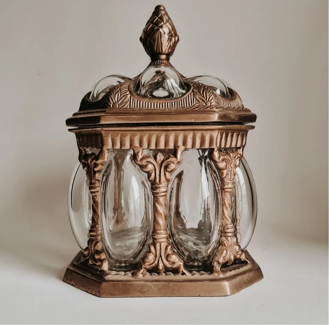 Brass Bubble Glass Jar