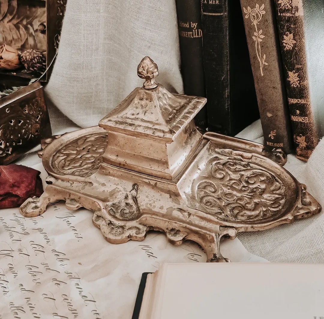 Brass Inkwell
