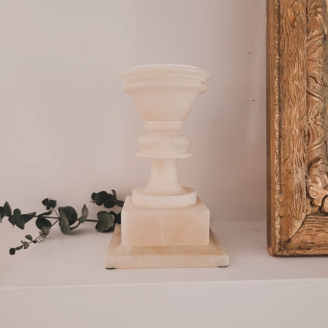 Carved Alabaster Pedestal