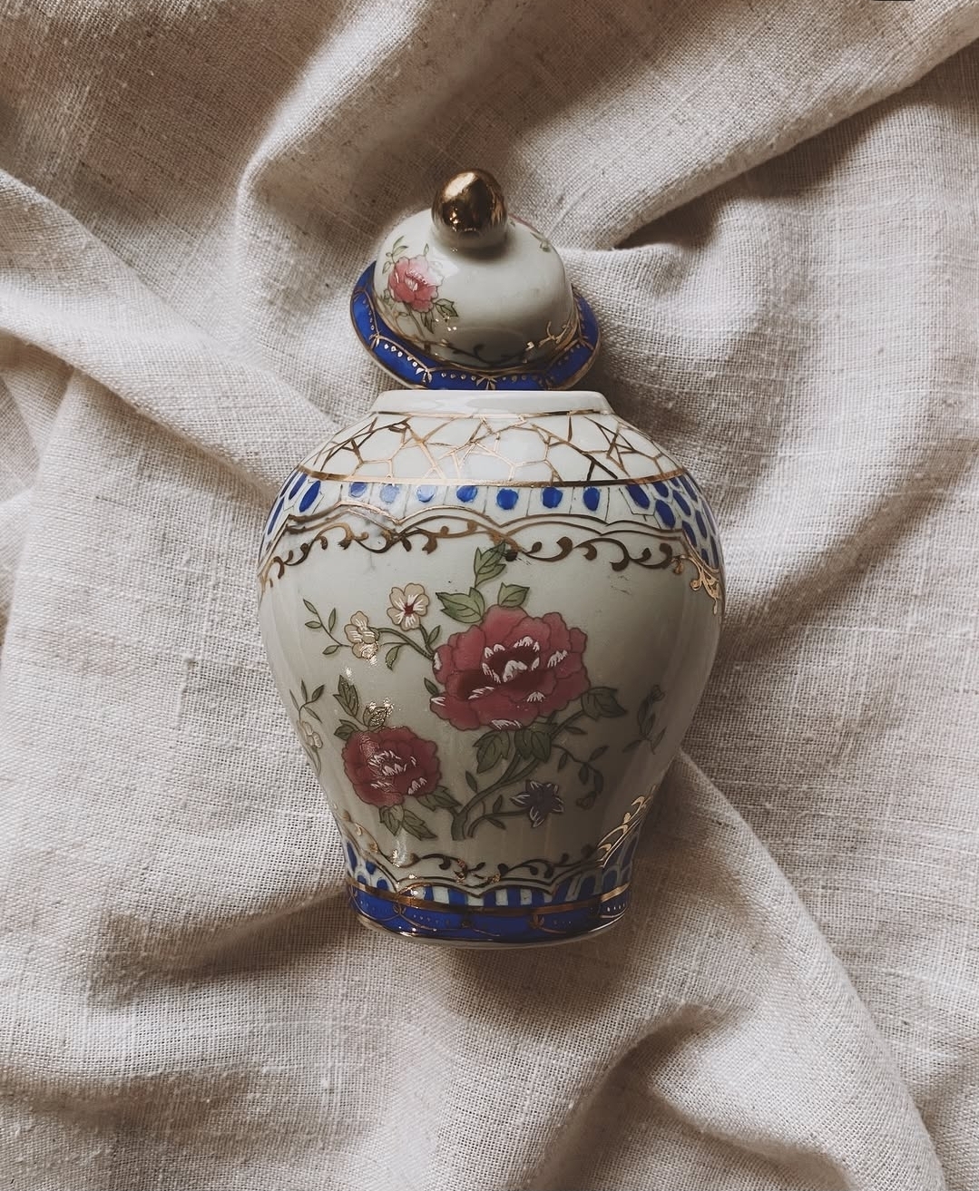 Vintage Porcelain Ginger Jar