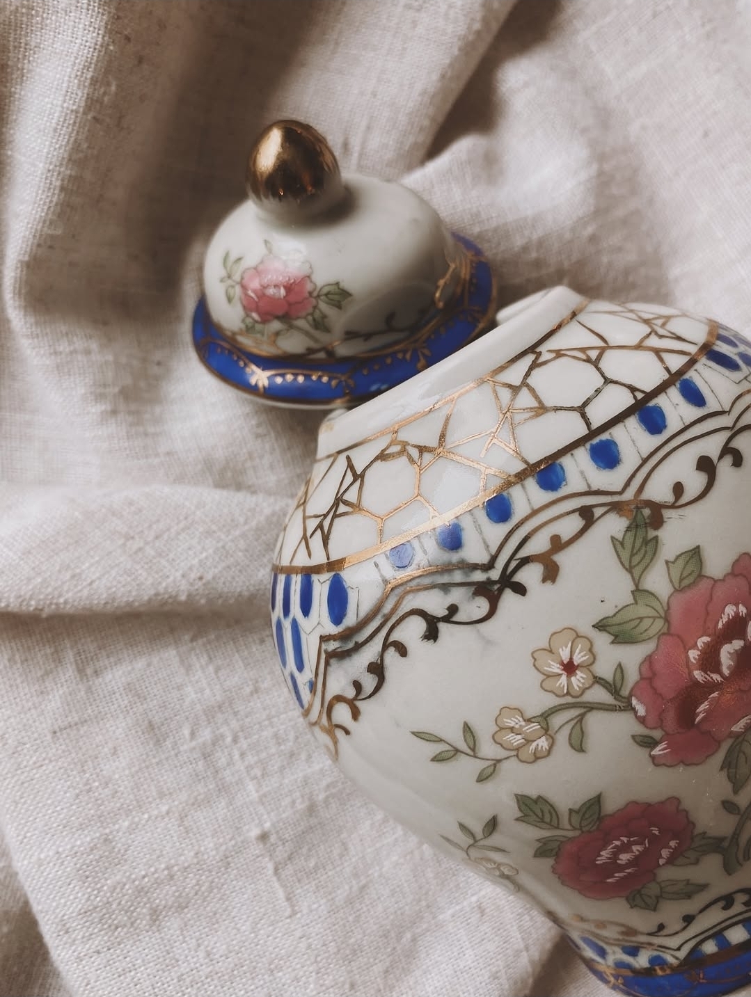 Vintage Porcelain Ginger Jar — view 2
