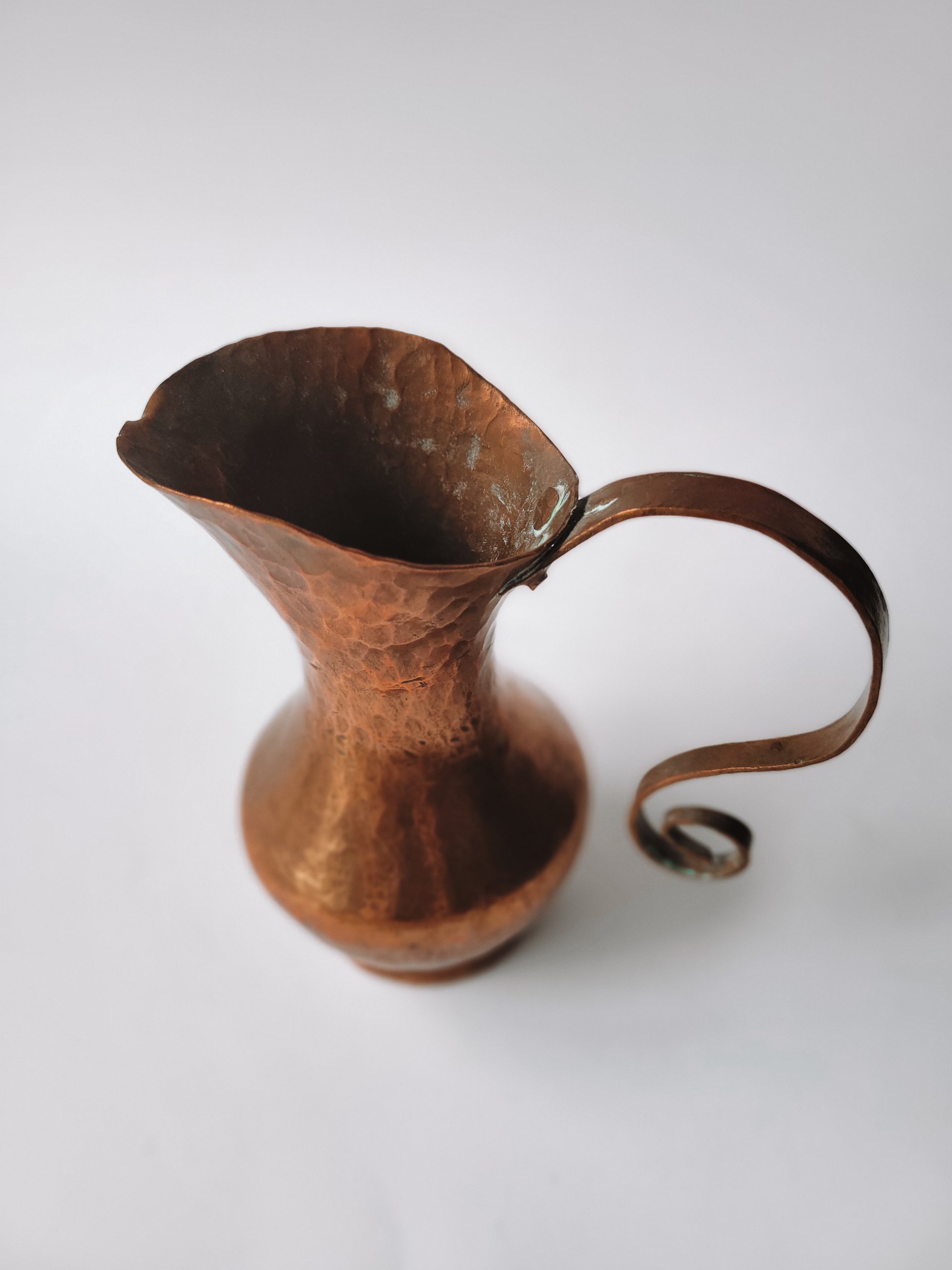 Antique Hammered Copper Vase — view 2