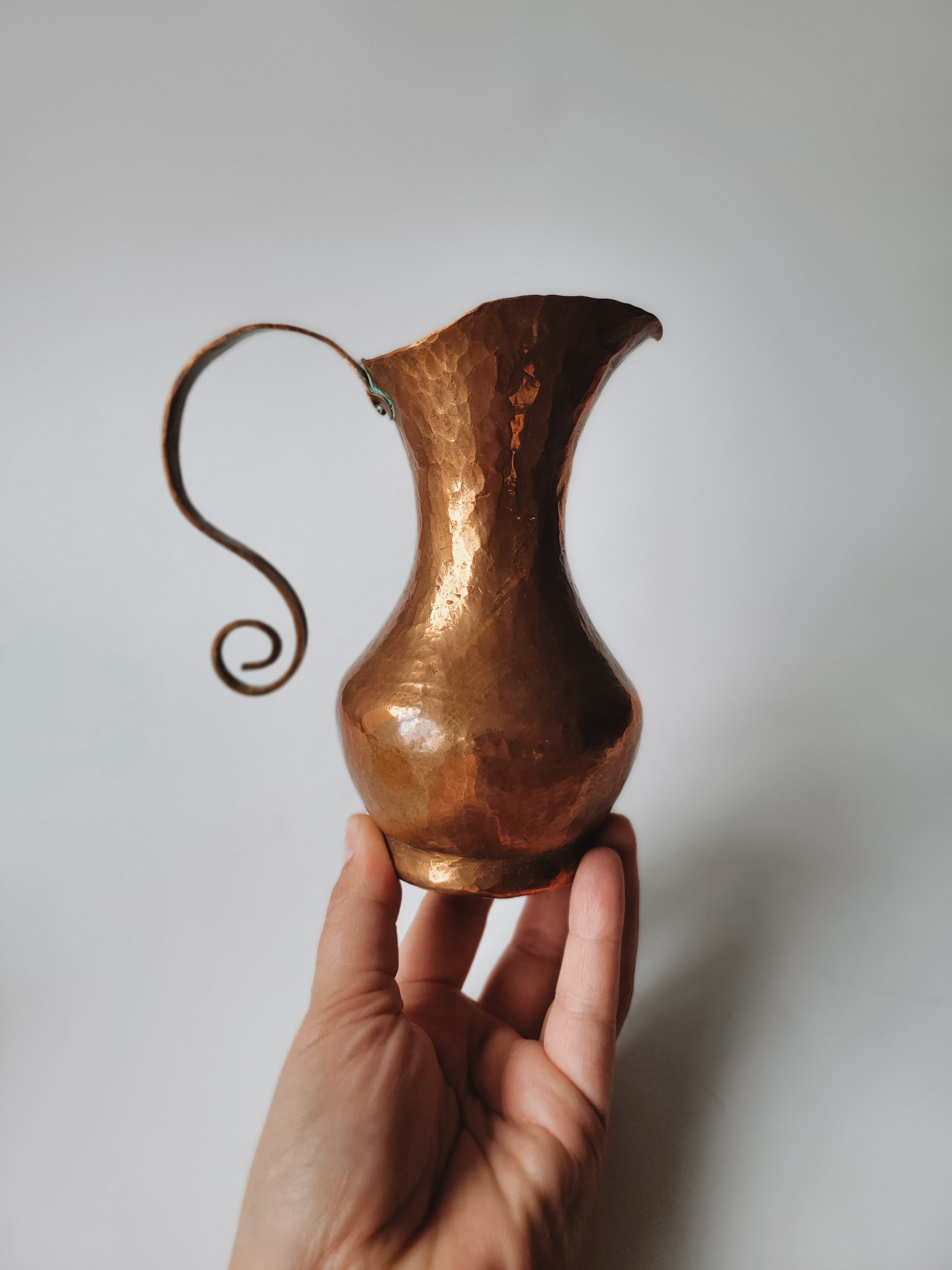 Antique Hammered Copper Vase — view 7