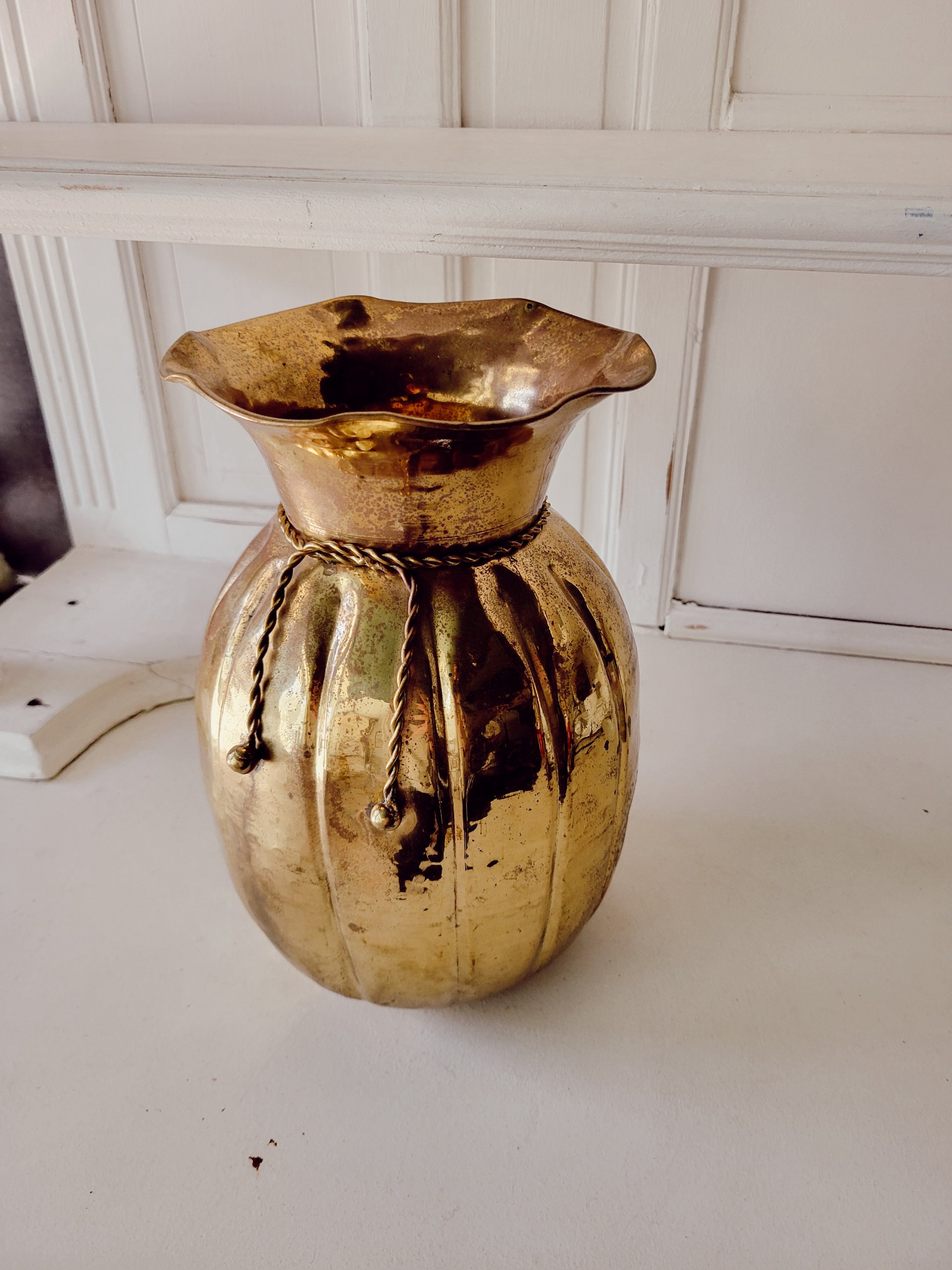 Large Brass Planter — view 2