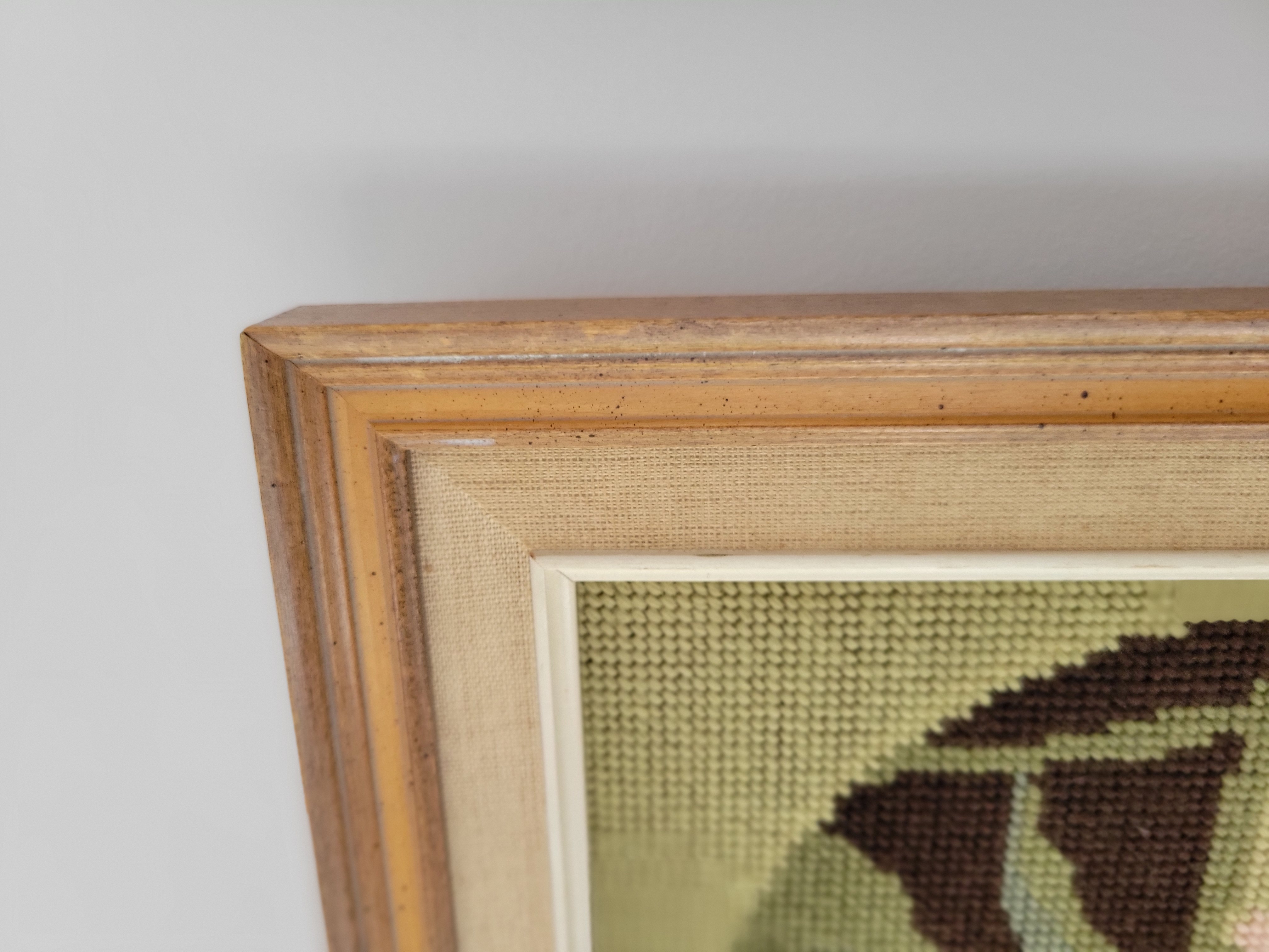 Vintage French Textile Butterfly Tapestry — view 3