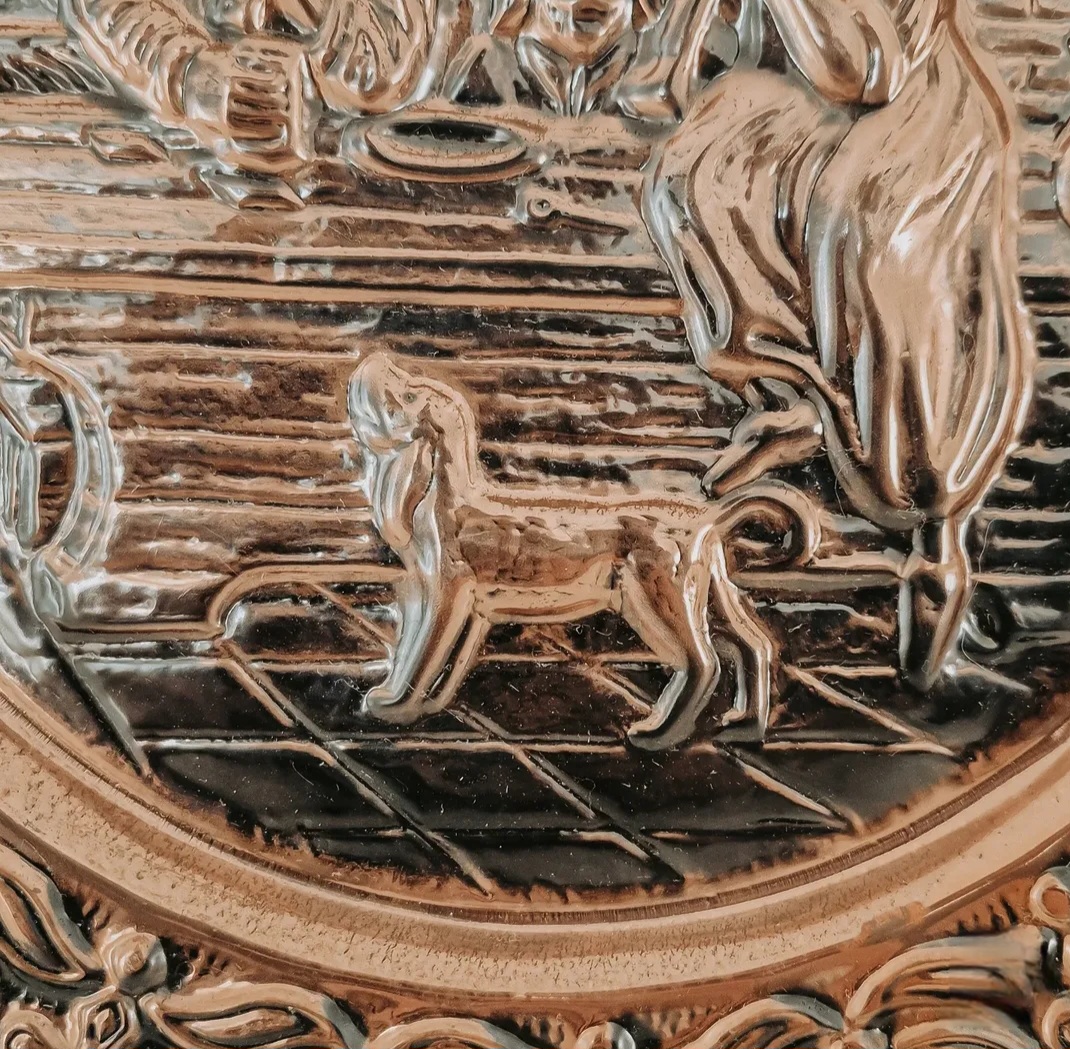 Vintage Hand-Hammered Dutch Copper Plate — view 2