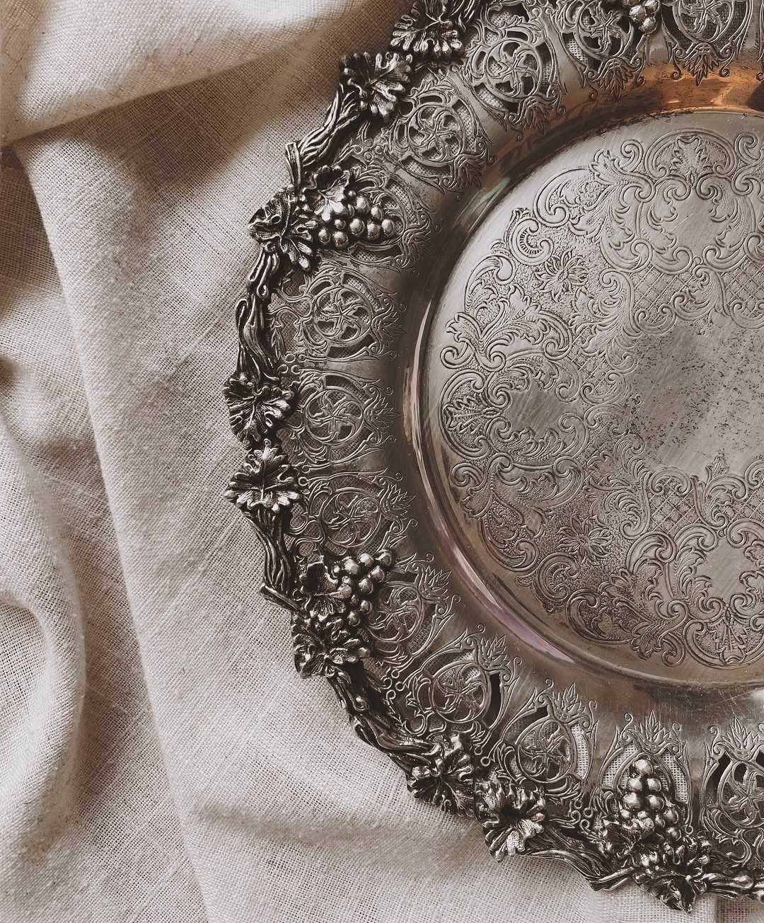 Ornate Silver-Plated Tray — view 2