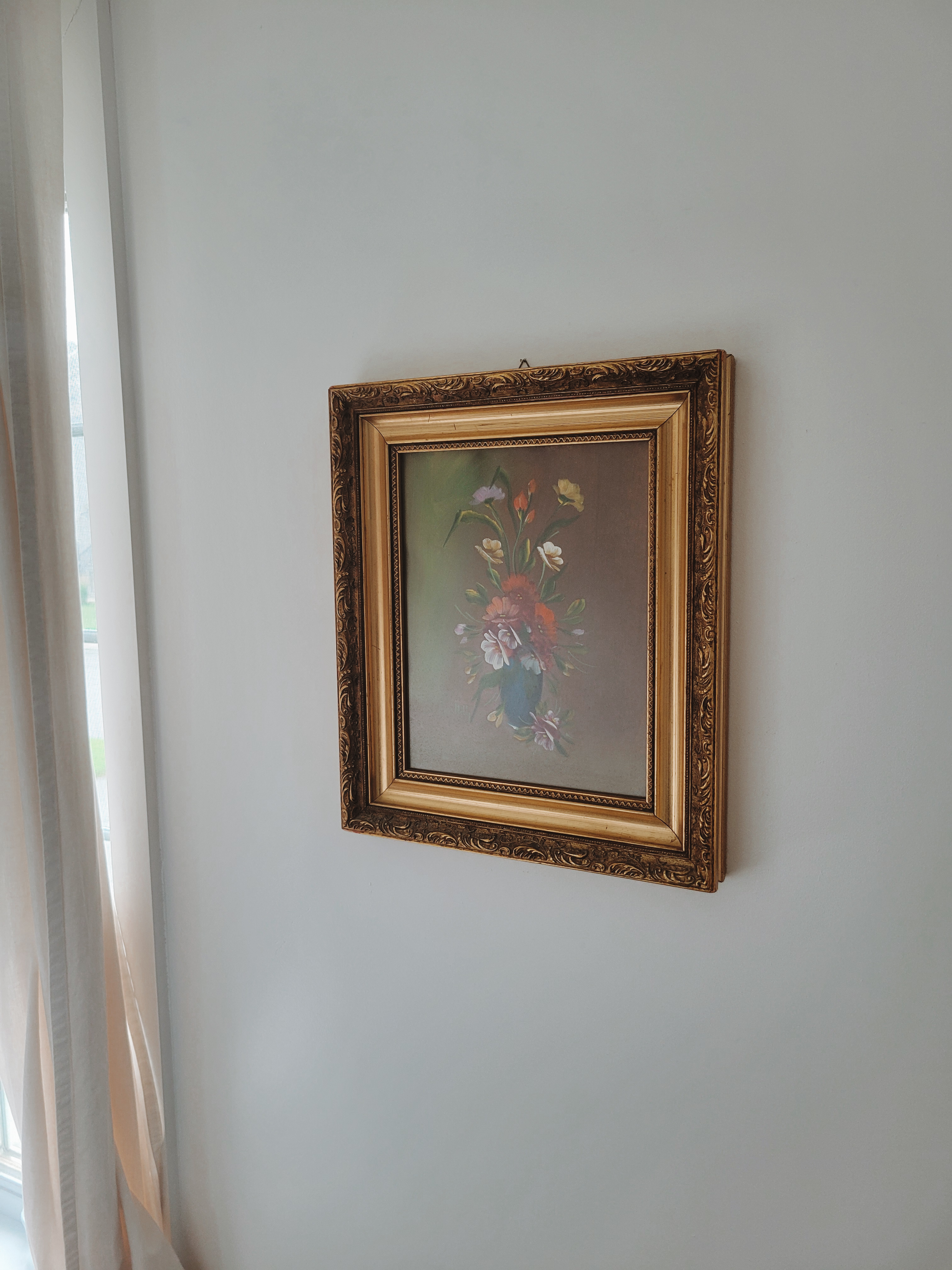 Large Framed Italian Oil on Board
