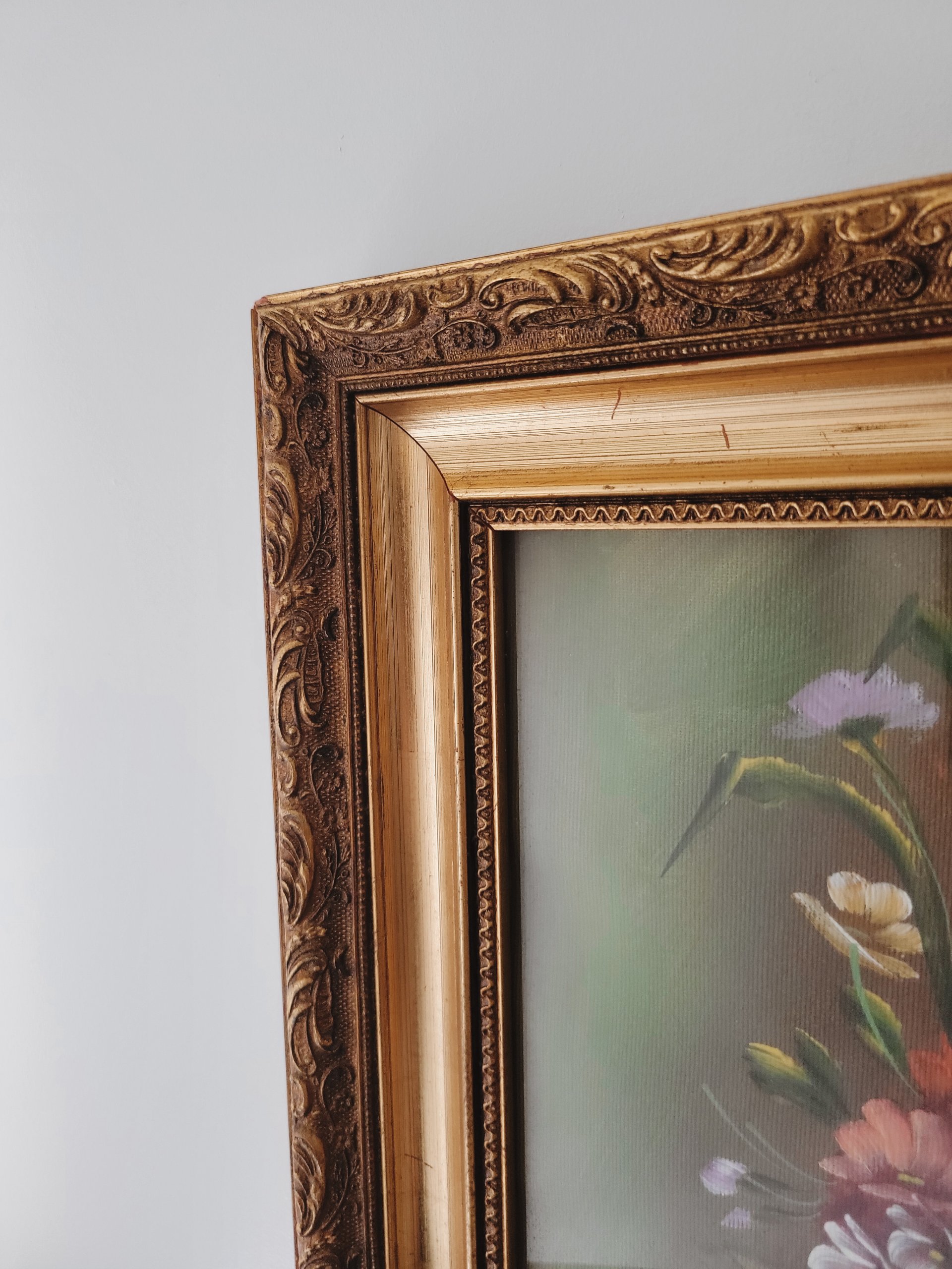 Large Framed Italian Oil on Board — view 2