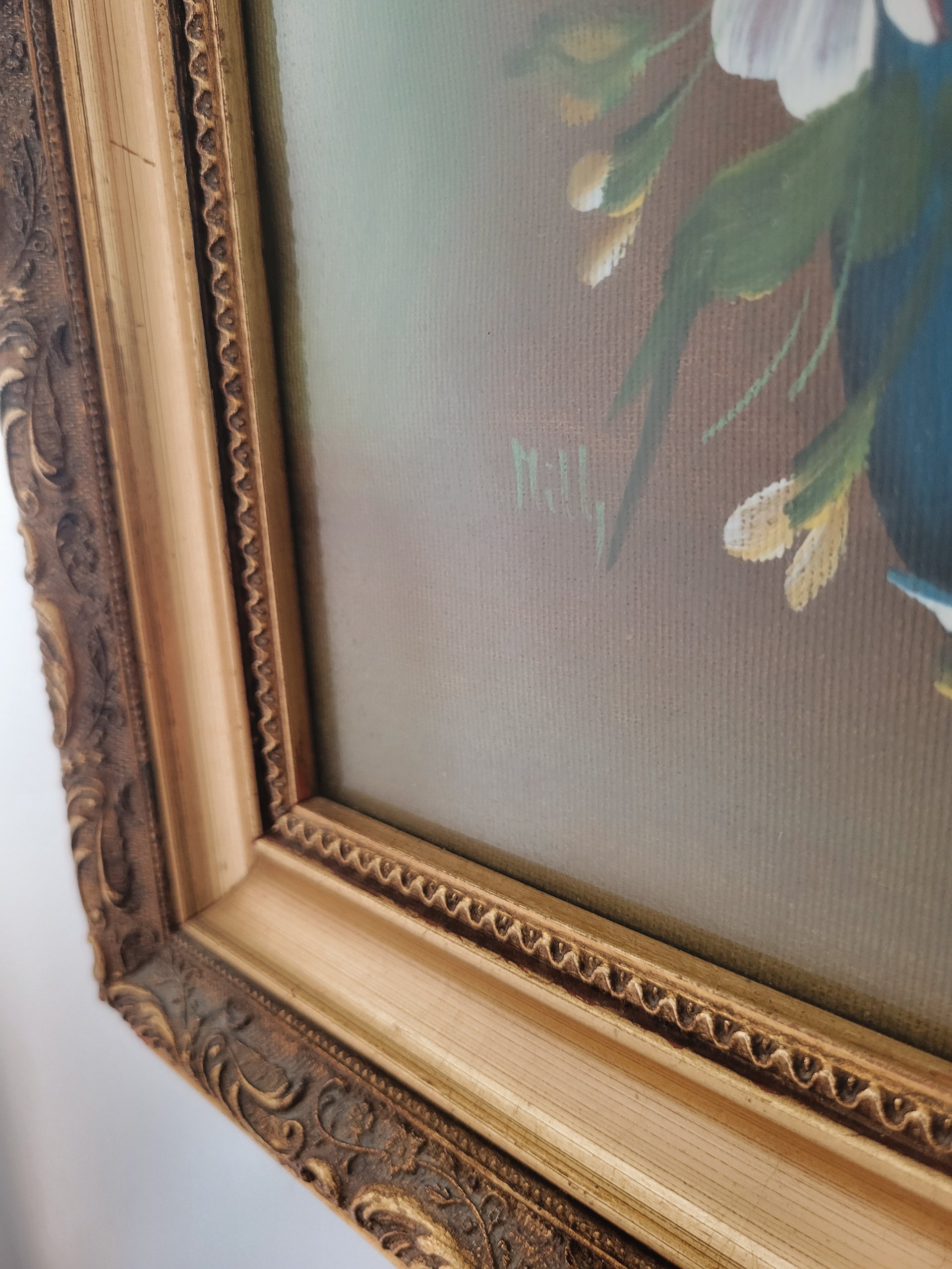 Large Framed Italian Oil on Board — view 4