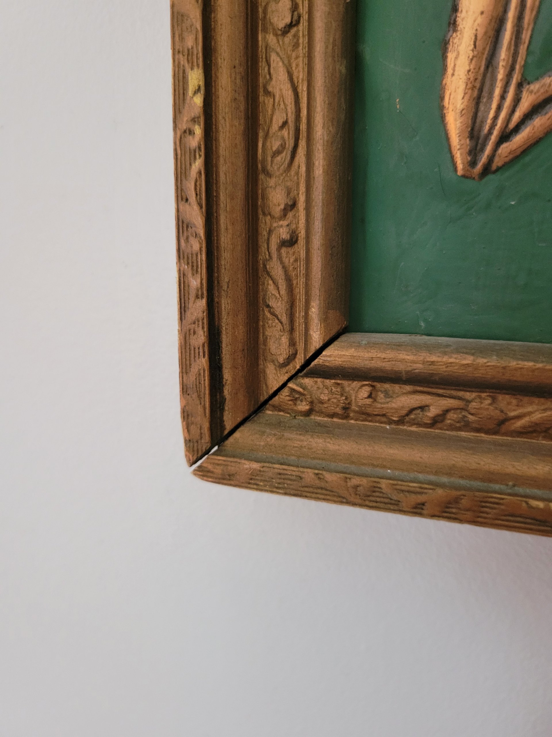 Antique Framed Copper Repousse Ballerina Artwork — view 5