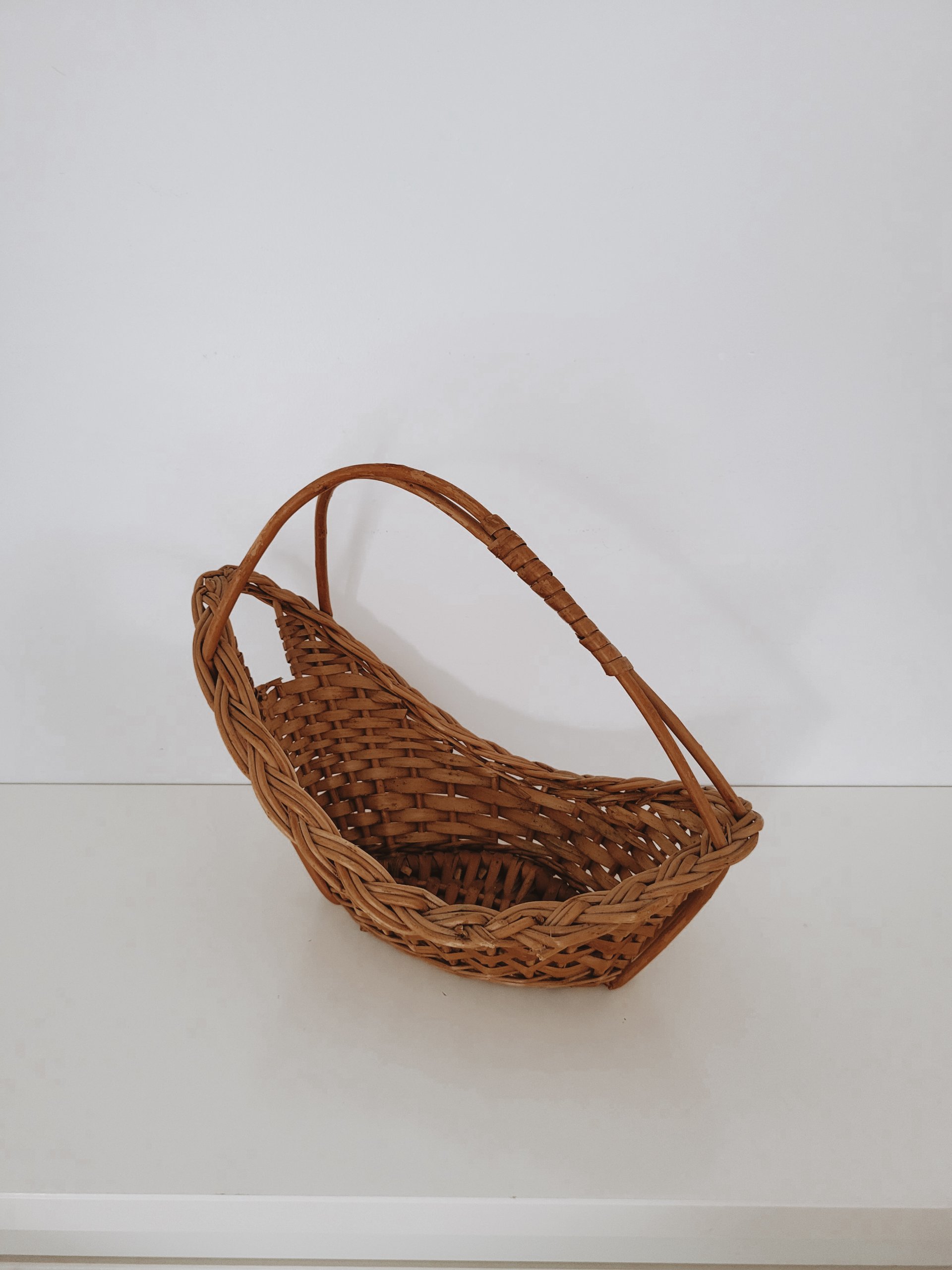 Vintage Portuguese Wicker Wine Basket