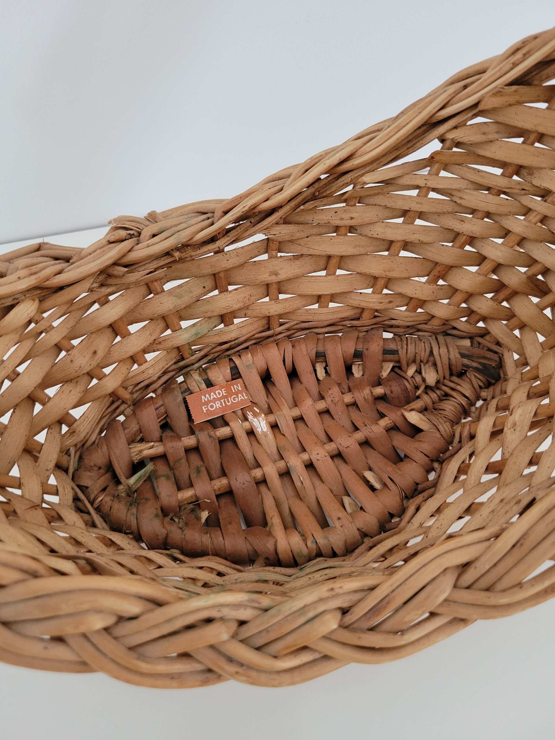 Vintage Portuguese Wicker Wine Basket — view 3