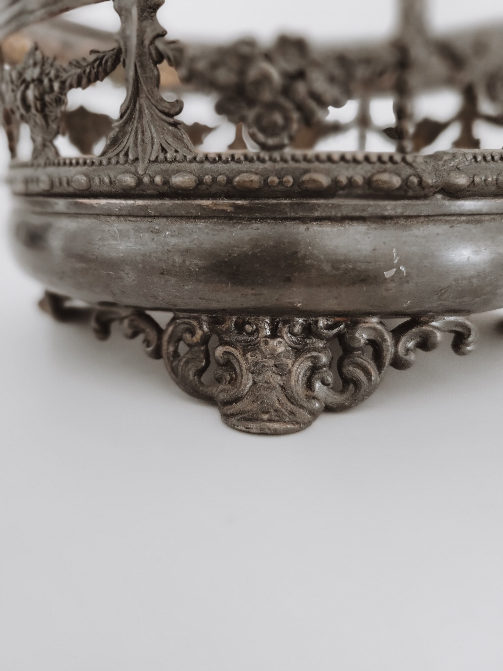 Antique Silver-plate Footed Bowl — view 3