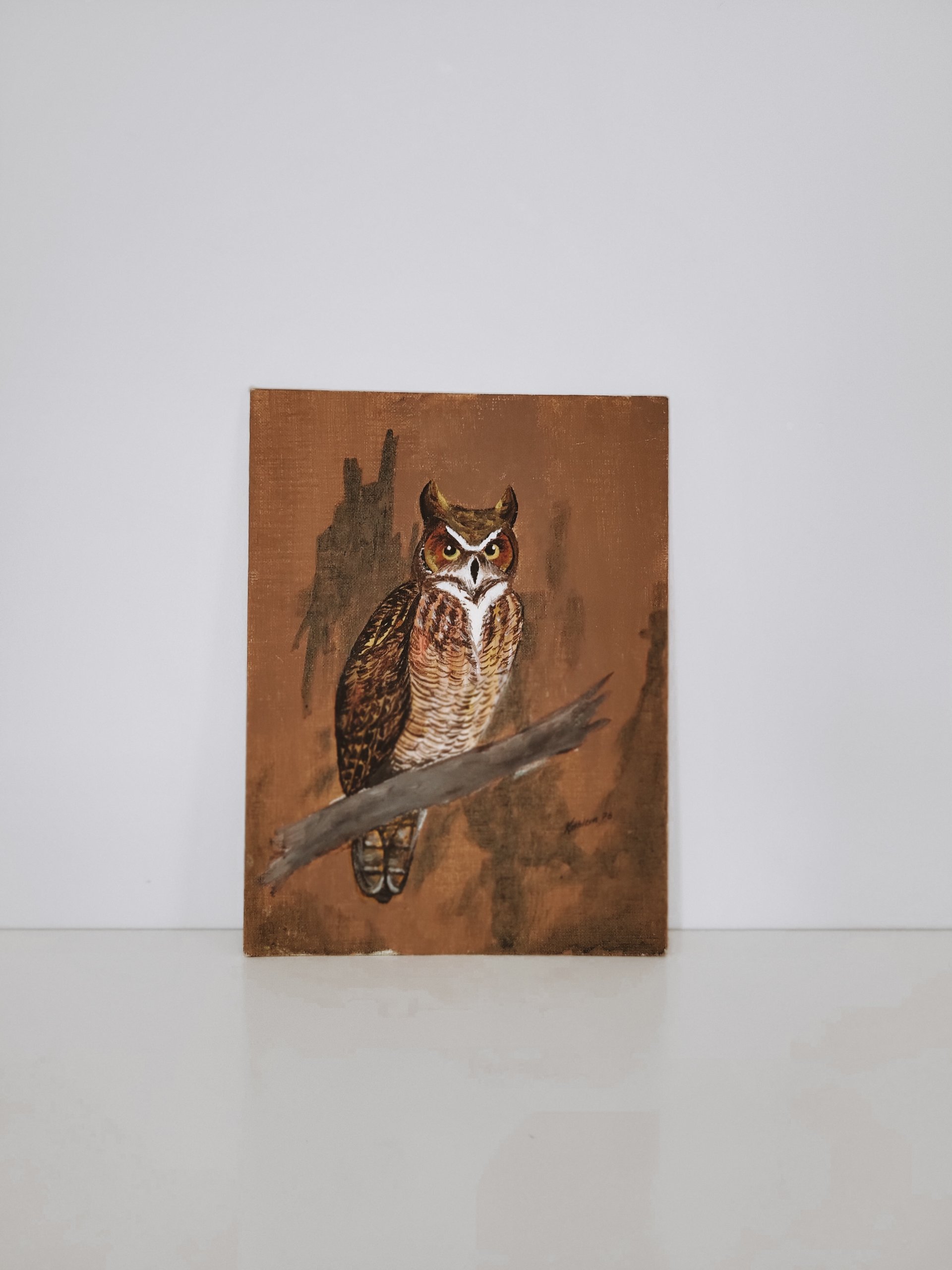 Original Owl Painting on Board