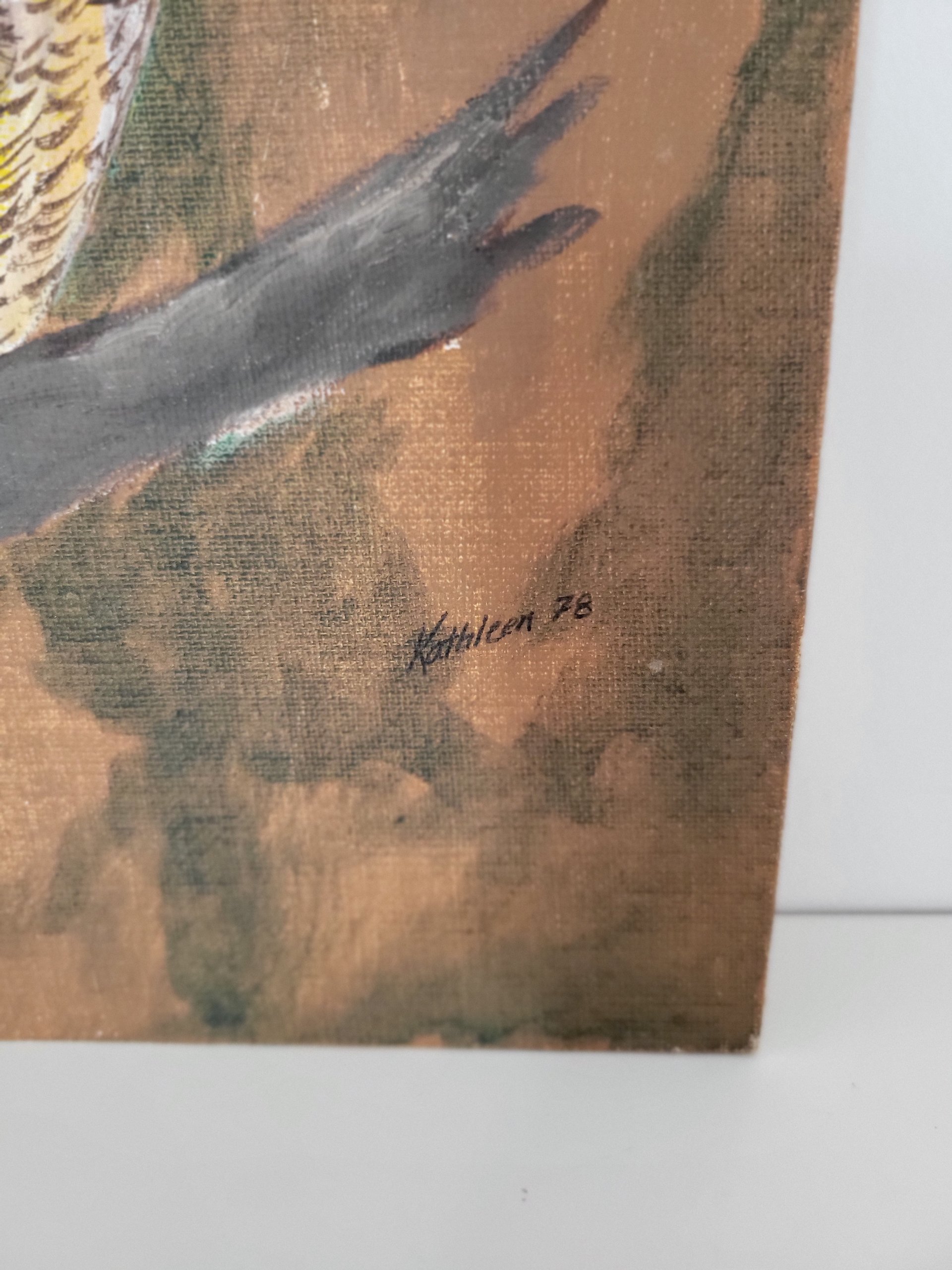 Original Owl Painting on Board — view 3