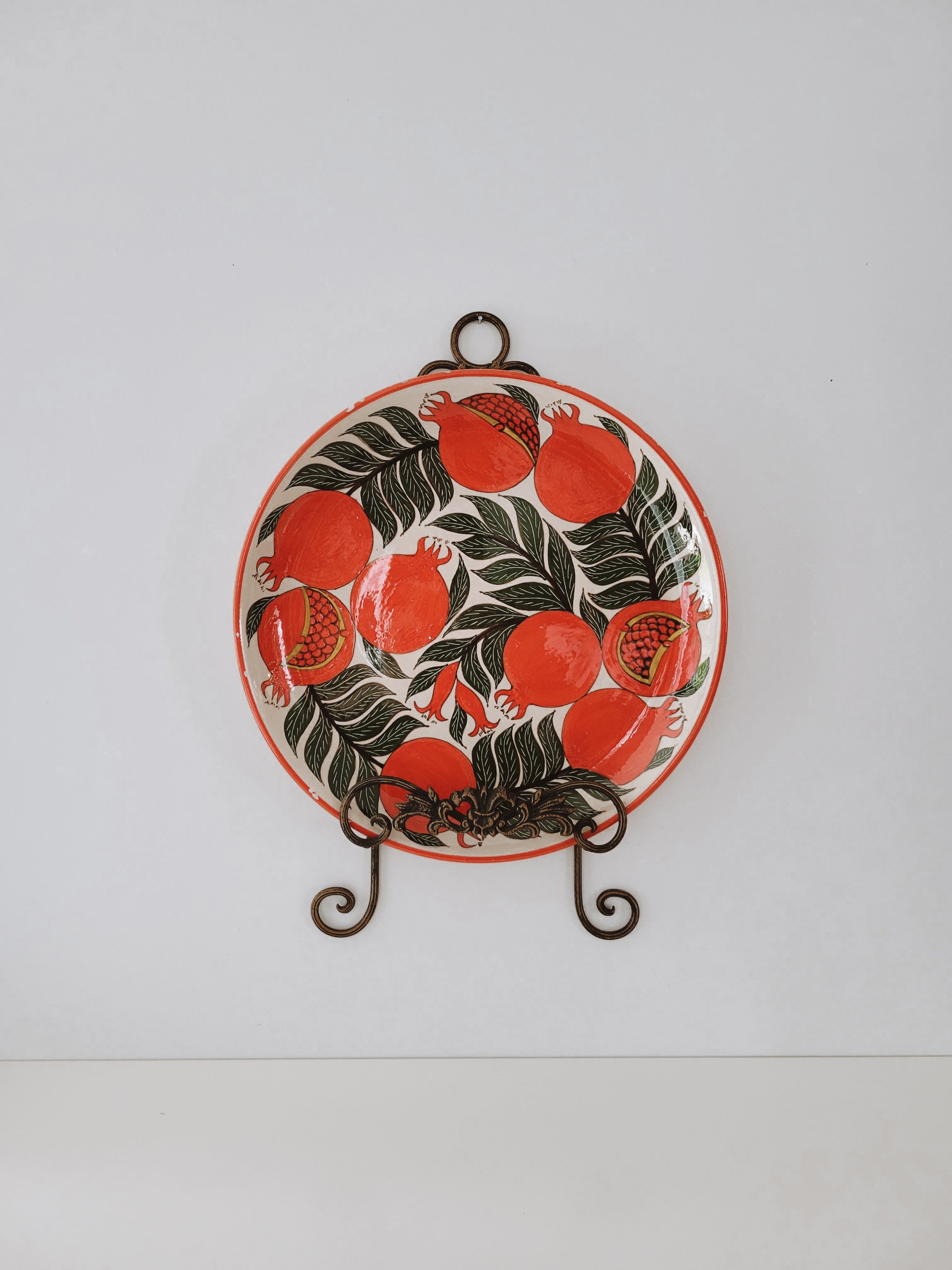 Vintage Hand-Painted Pomegranate Plate