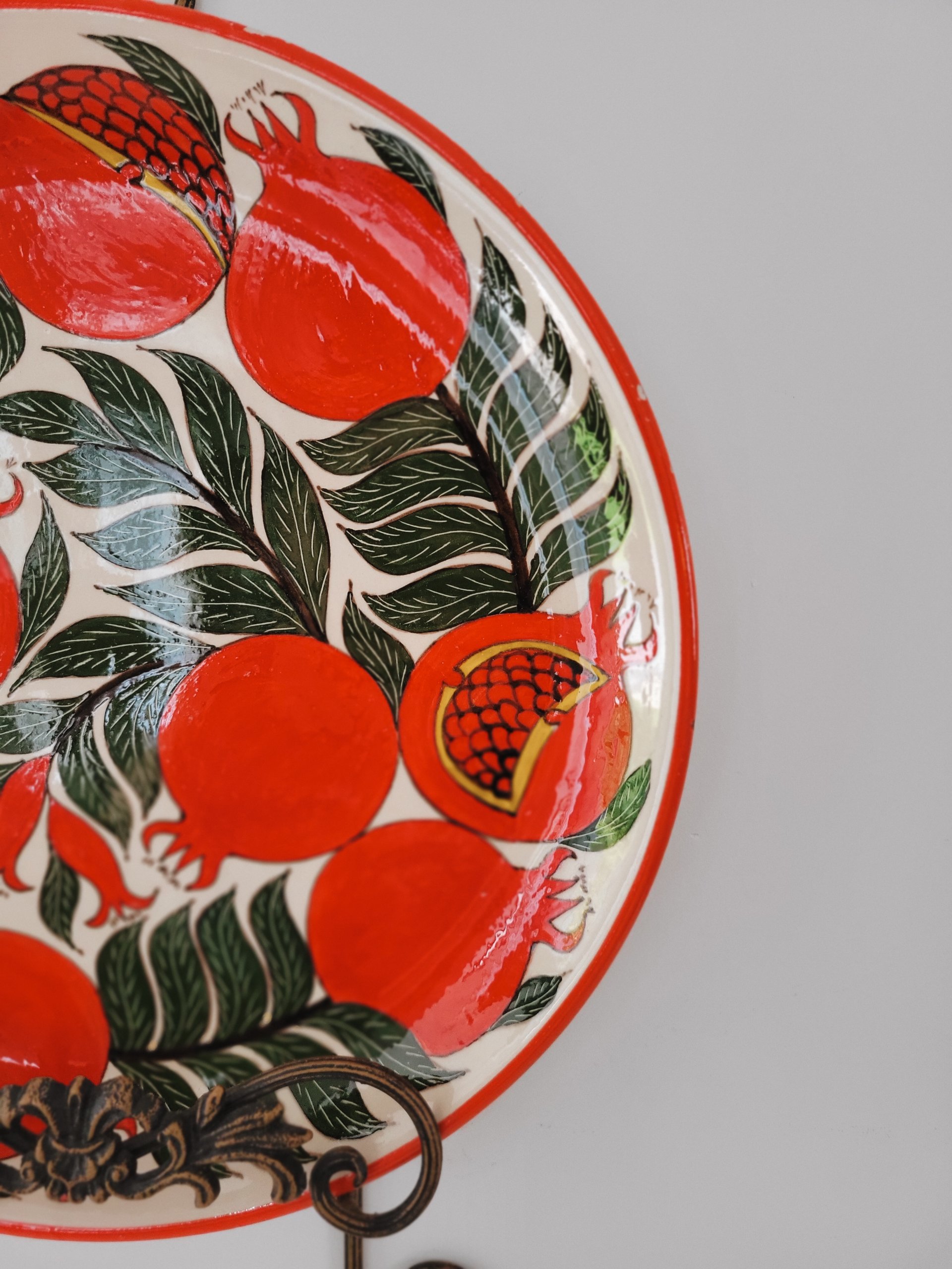 Vintage Hand-Painted Pomegranate Plate — view 2